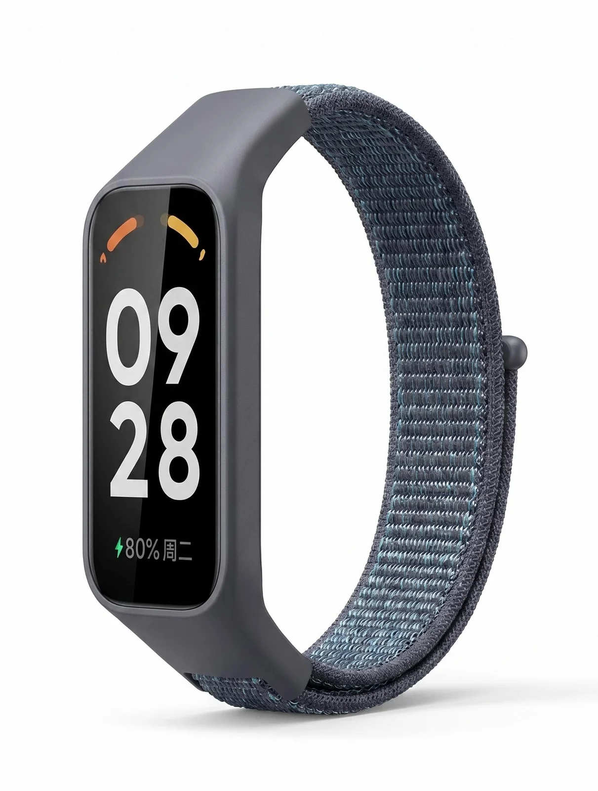 DL3 Mobilak Nylon Strap for Redmi Smart Band 2 / Xiaomi Smart Band 8 Active, Sports Bracelet and Replacement Strap Soft Breathable for Xiaomi Mi Band 8 Active/Redmi Band 2 for Men Women - Stormy Gray