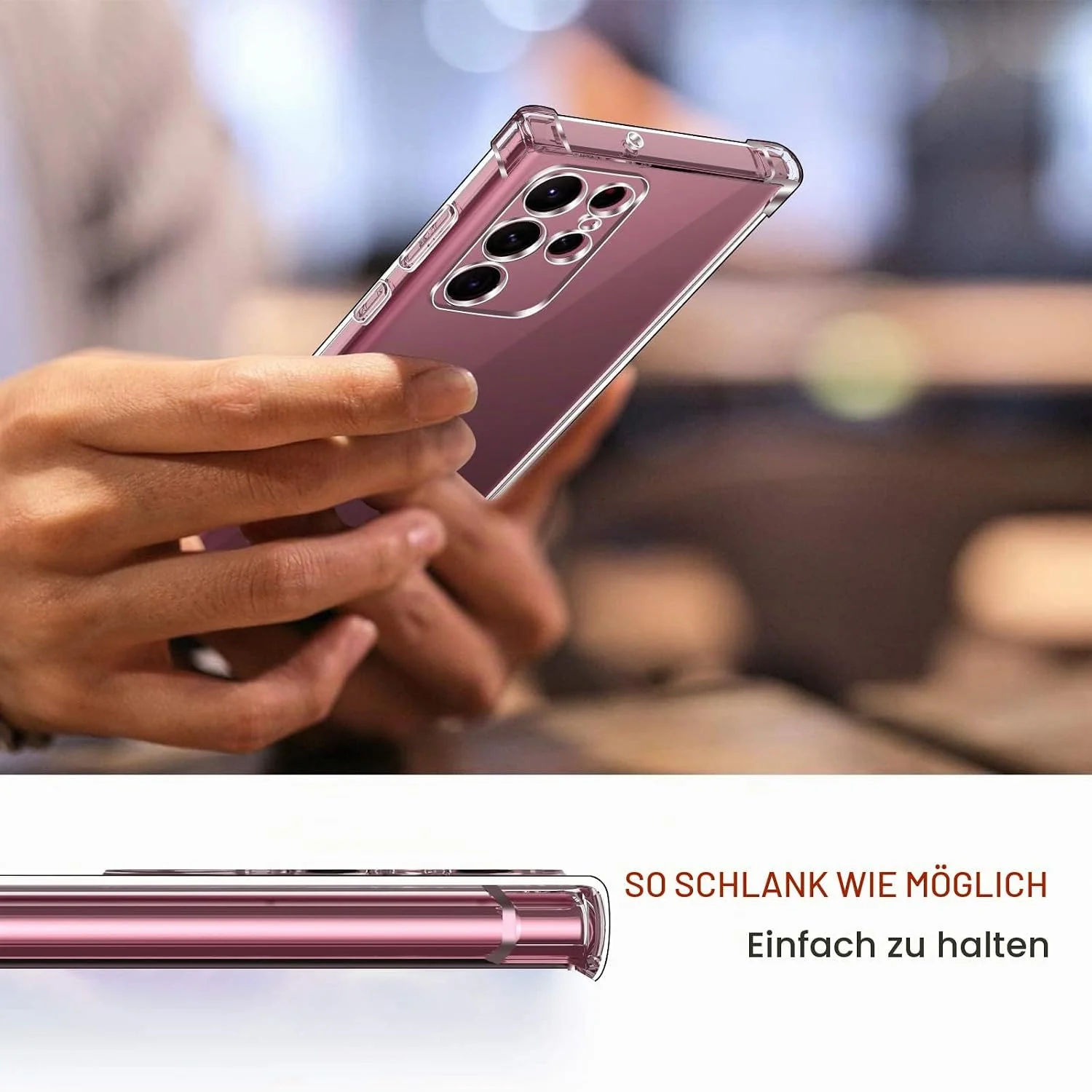 DL3 MOBILAK Clear Soft TPU Phone Case for Samsung Galaxy S22 Ultra 5G - Clear