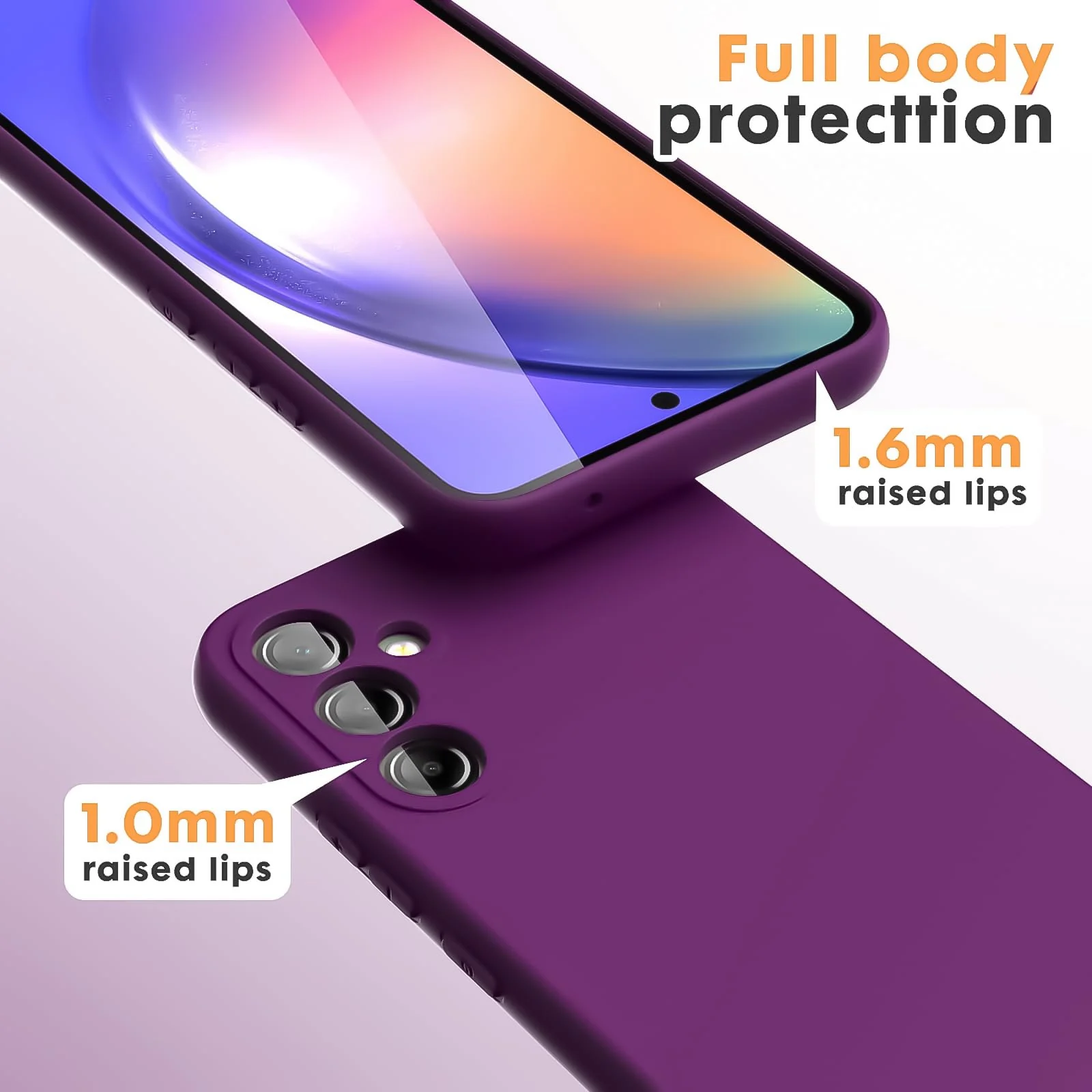 DL3 Mobilak Silicone Protective Case for Samsung Galaxy A04s / A13 4G / A13 5G, Shock-absorbing protection, Scratch-resistant surface, Soft microfiber lining - Violet