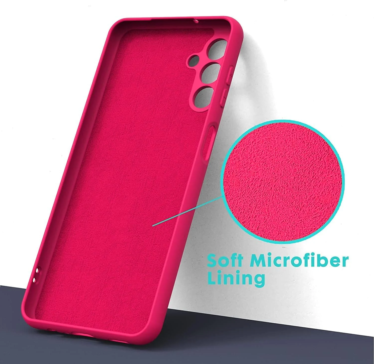 DL3 Mobilak Silicone Protective Case for Samsung Galaxy A04s / A13 4G / A13 5G, Shock-absorbing protection, Scratch-resistant surface, Soft microfiber lining - Hot Pink