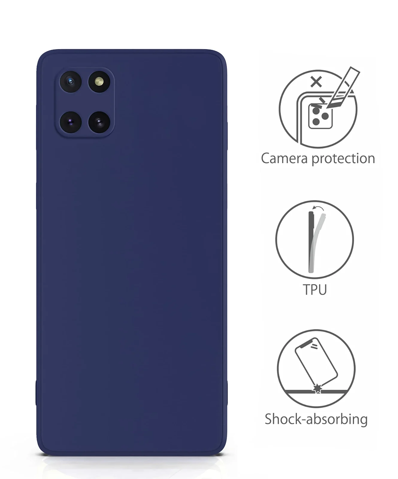 DL3 Mobilak Liquid Silicone Protective Case with Soft Microfiber Lining for Samsung Galaxy Note 10 Lite - Blue 2