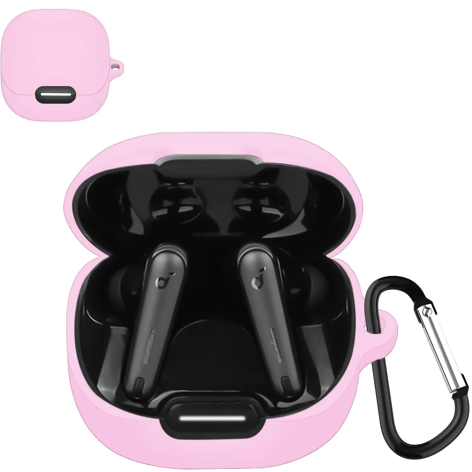 Soundcore Liberty 4 NC Earbuds — DL3 MOBILAK Silicone Case Compatible with Soundcore Liberty 4 NC Earbuds, Soft Silicone Protective Case Cover, Shockproof Sleeve with Carabiner