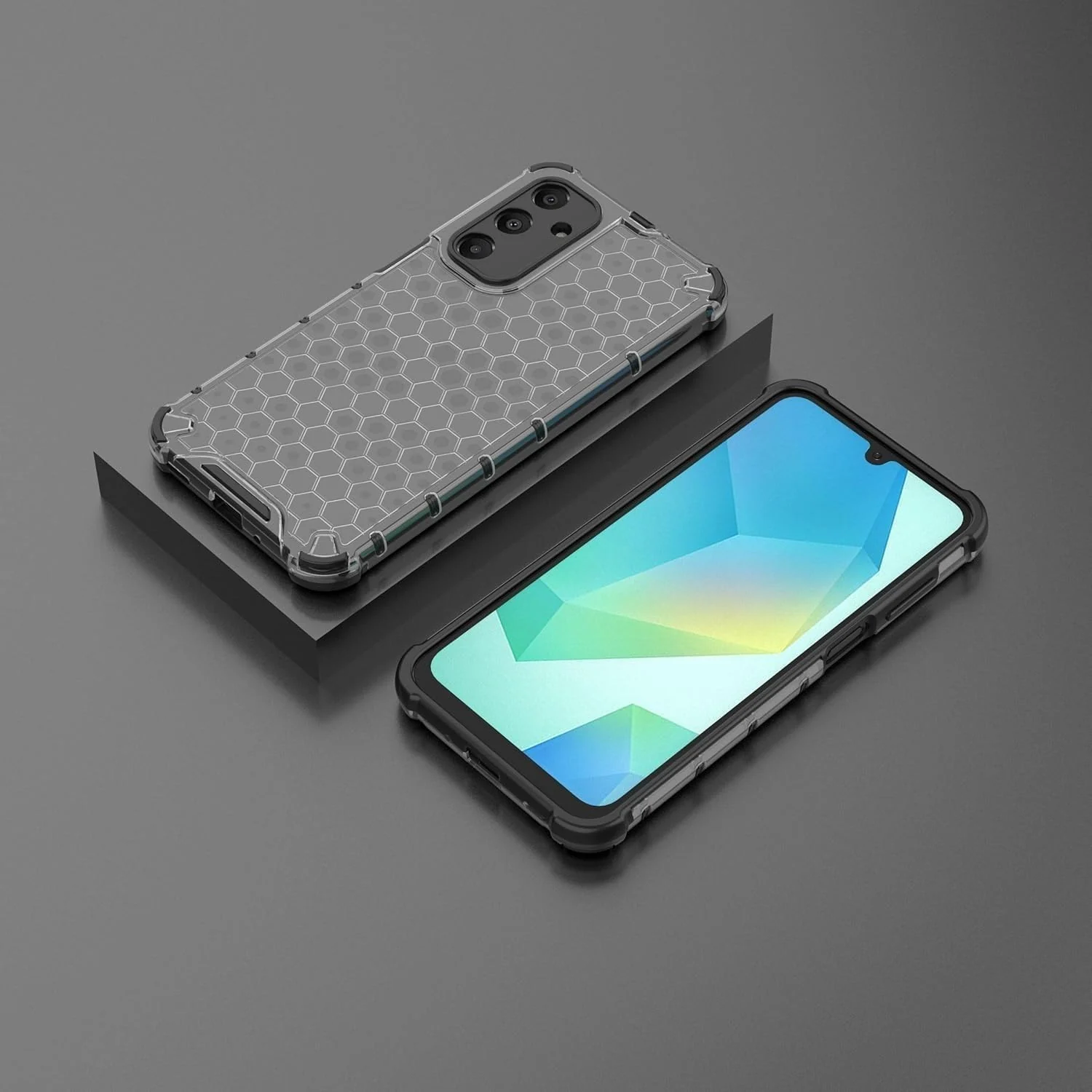 DL3 Mobilak Clear PC and TPU Protective Case for Samsung Galaxy A16 5G / 4G with Shockproof Design - Black