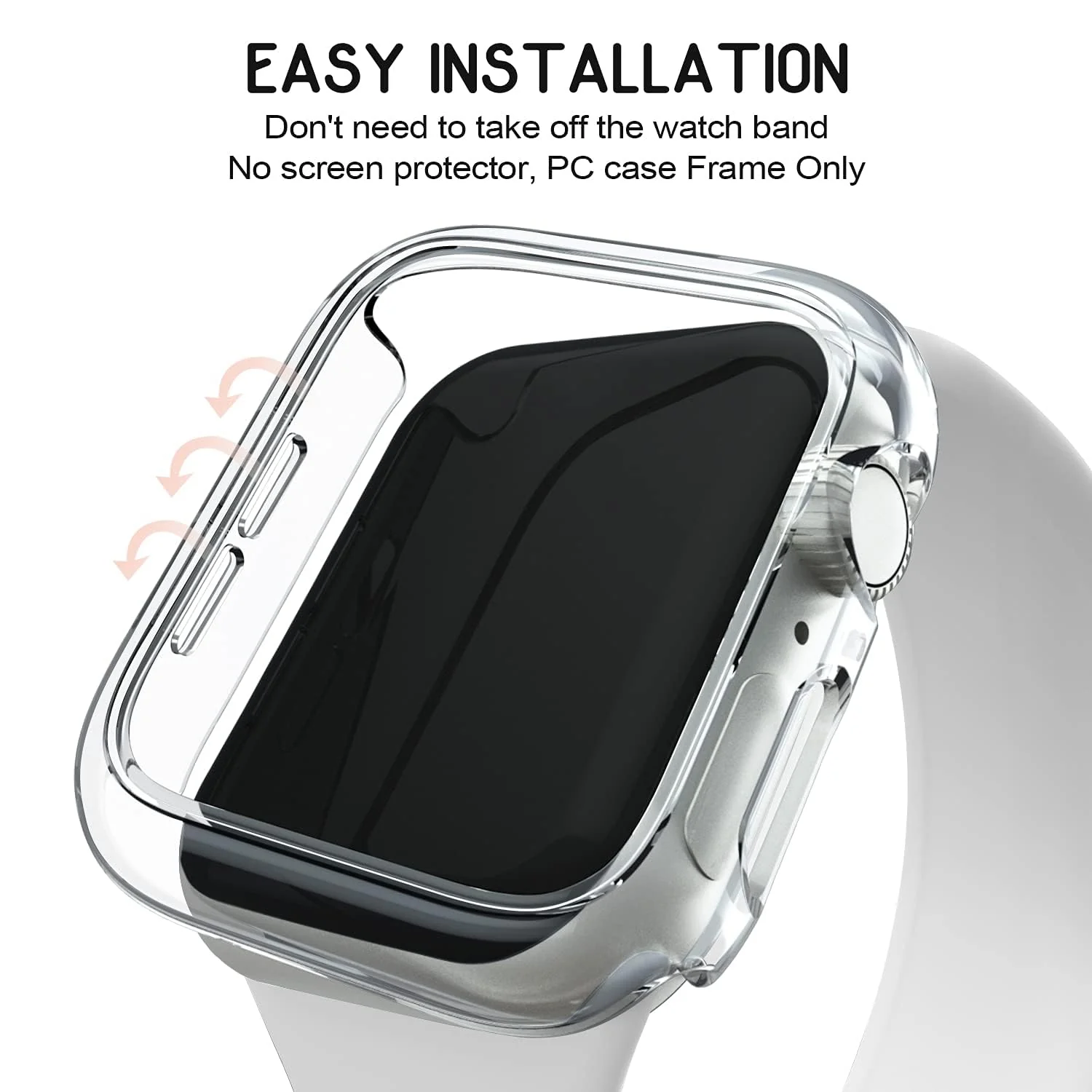 DL3 Mobilak Hard Case Designed for Apple Watch SE 6 5 4 40mm, Built-in 9H [HD Clear] Tempered Glass Screen Protector, [Full Protection] Slim Cover for iWatchSE 6 5 4 40mm - A. Clear