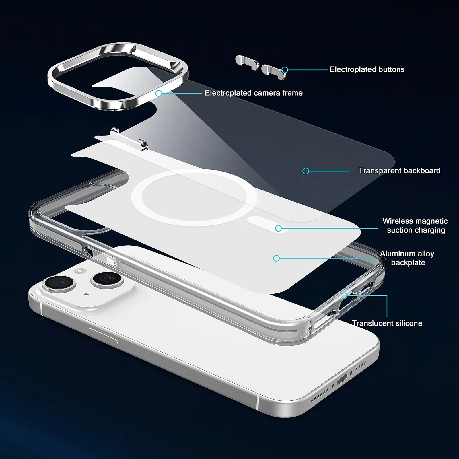 "DL3 Mobilak Case For iPhone 15 Plus/14 Plus Case 6.7"" Crystal [Compatible with MagSafe] Soft TPU Gel Case Flexible Silicone Anti-Scratch TPU Cover - Clear"