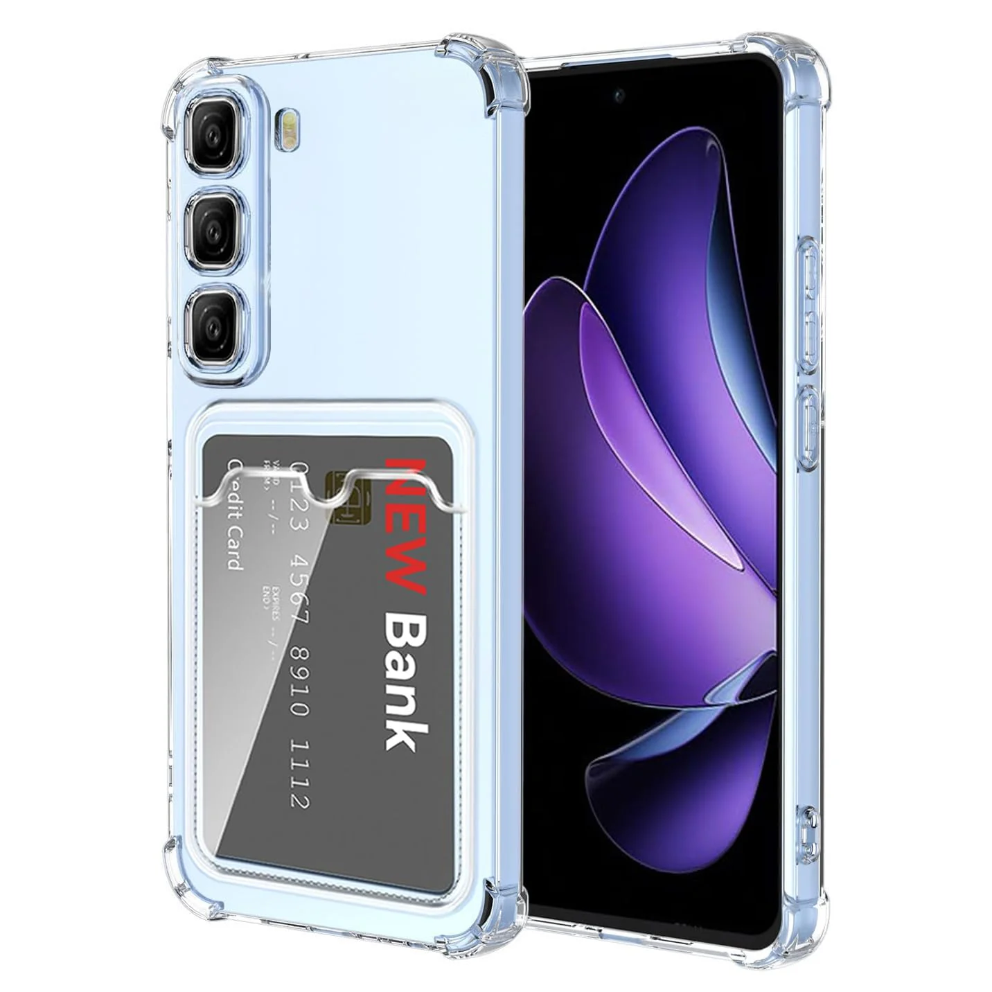 DL3 Mobilak Clear TPU Card Holder Case for Infinix Hot 50 with Camera Protection and Shockproof Design - Clear
