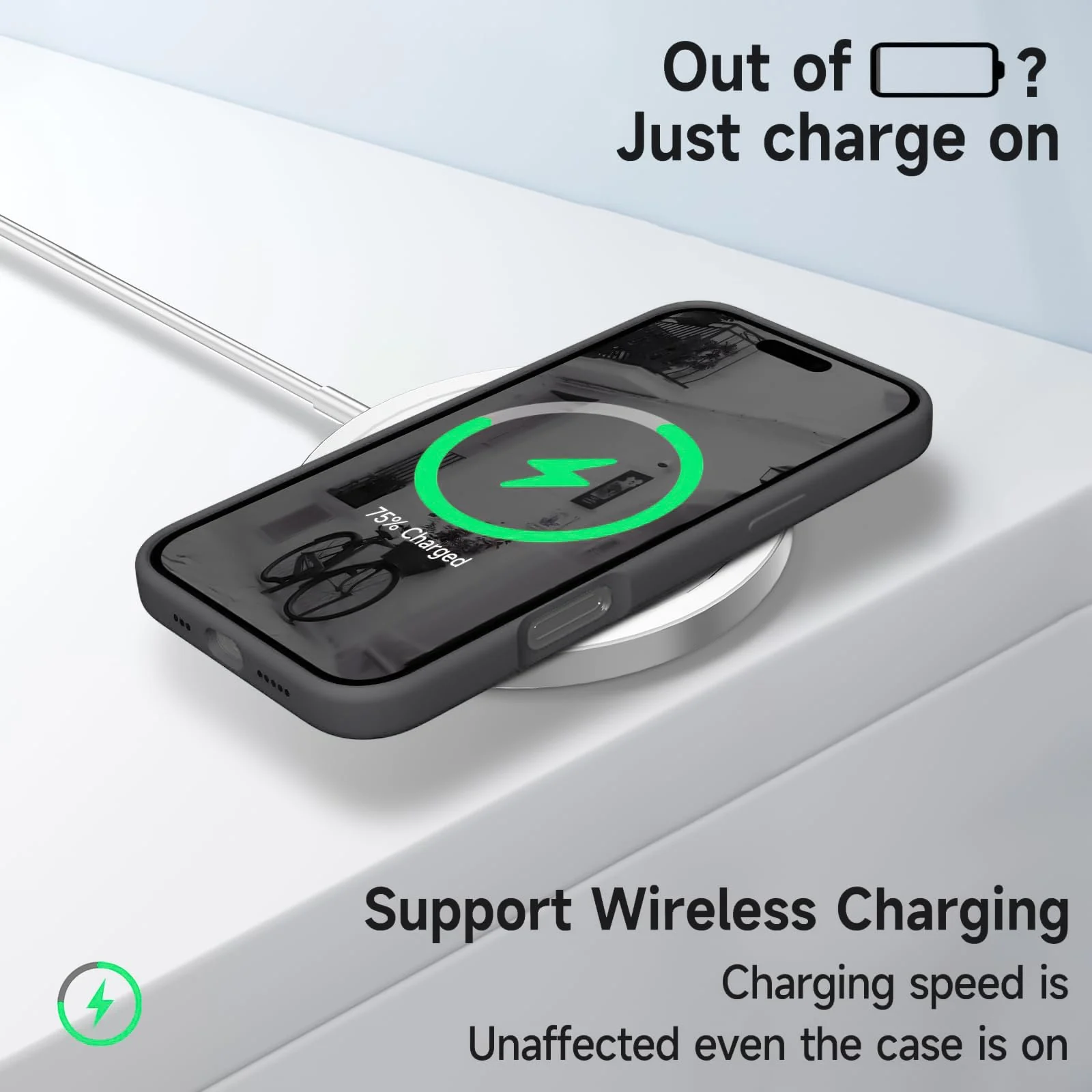 DL3 Mobilak Liquid Silicone Case for iPhone 16 + Plus 6.7-Inch, Supports wireless charging, Shock-absorbing protection, Scratch-resistant surface - Midnight Blue