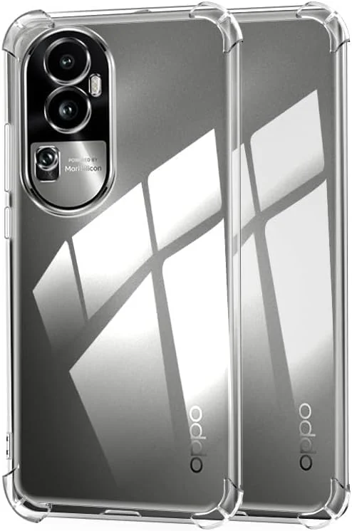 DL3 Mobilak Case Compatible with Reno 10 Pro Plus 5G, Cover Silicone TPU Gorilla Anti-shock Protector Camera Shockproof Corners - Clear