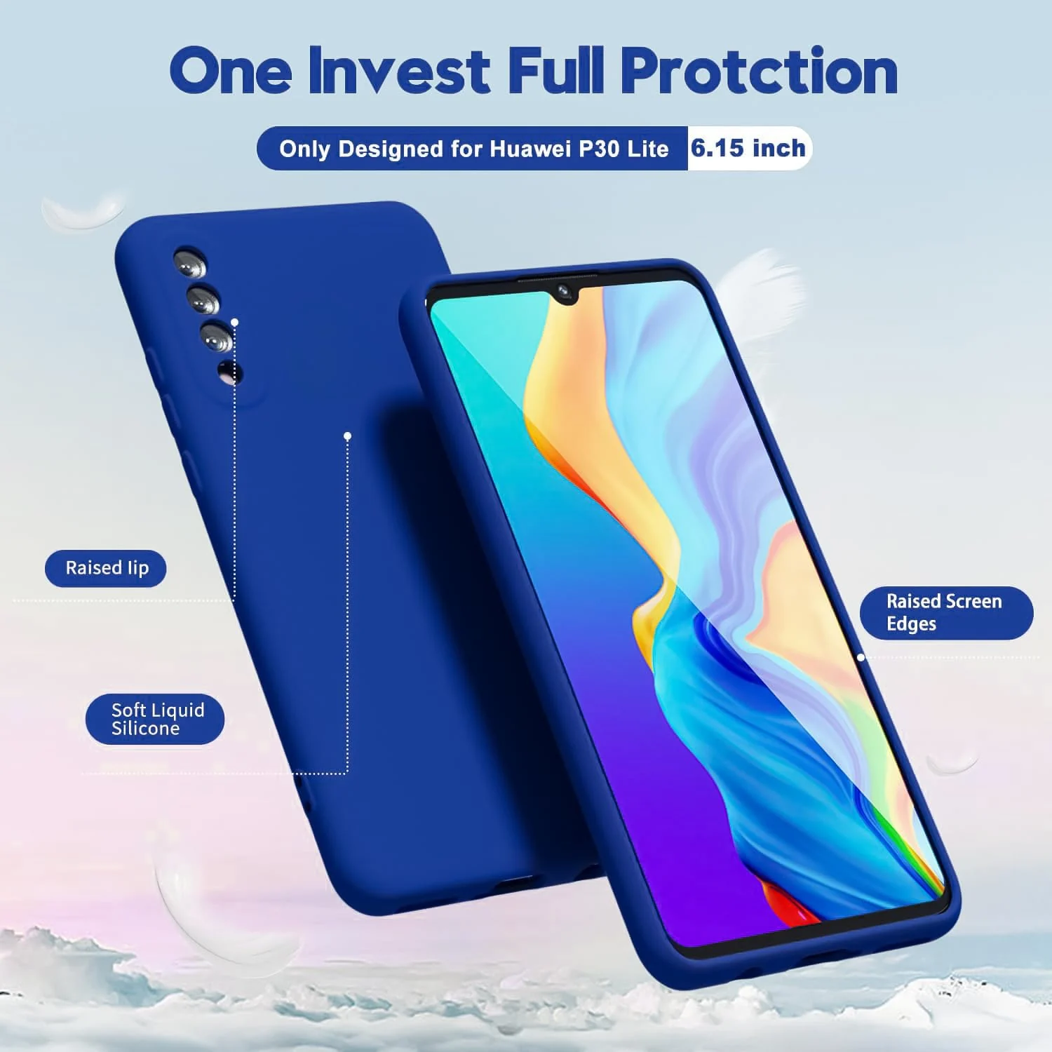 DL3 Mobilak Liquid Silicone Protective Case with Soft Microfiber Lining with Full Camera Protection for Xiaomi Mi 9 - Pepsi