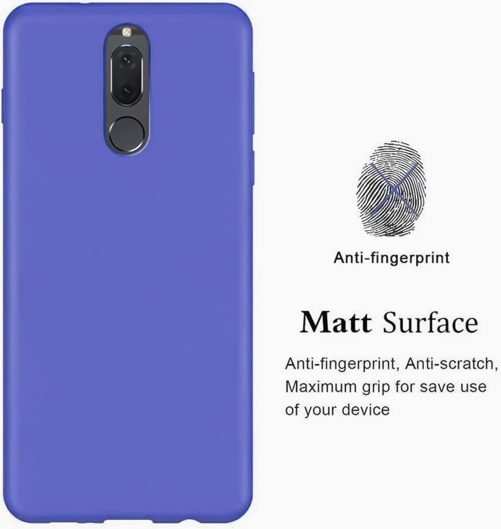 DL3 Mobilak Huawei Mate 10 Lite Case, Soft Flexible Silicone Gel Rubber Bumper Cover, Full Body Shockproof Protective Phone Case - Light Blue