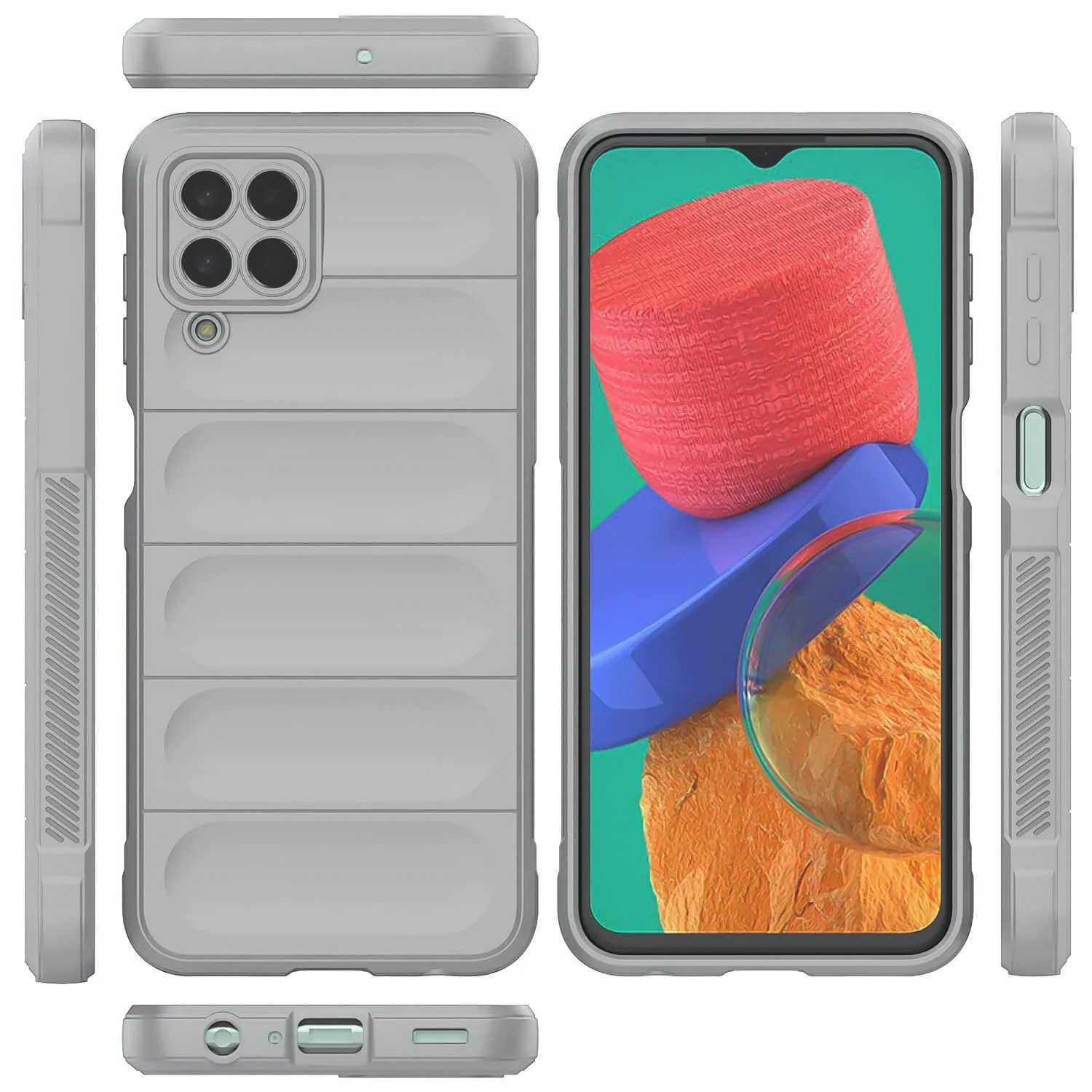 DL3 Mobilak Flexible Silicone and TPU Protective Case with Camera Protection for Samsung Galaxy M33 5G - Gray