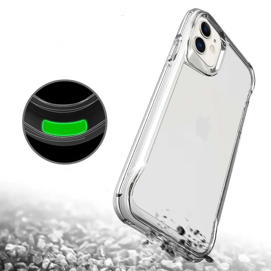 DL3 Mobilak Clear PC and TPU Protective Case for iPhone 11 with Camera Protection and Military-Grade Protection - Transparent