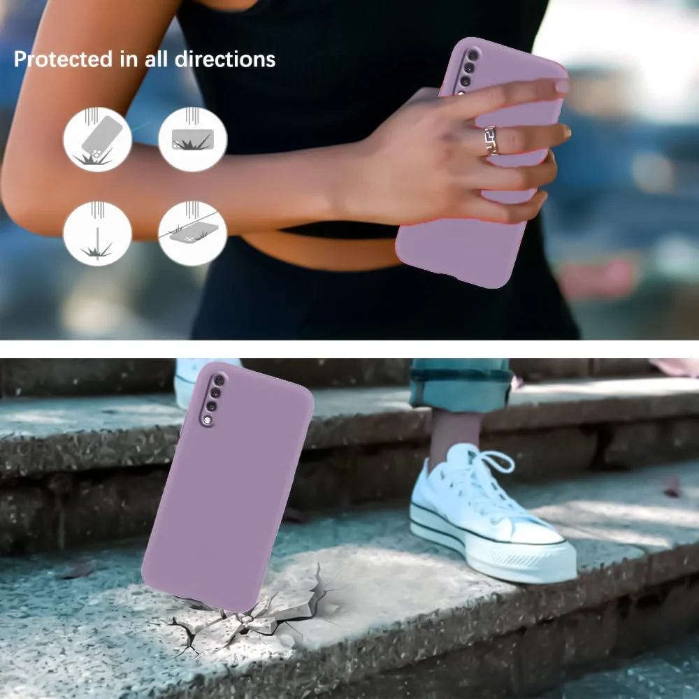 DL3 Mobilak Soft Silicone Protective Case for Samsung Galaxy A70 / A70s with Microfiber Lining and Shockproof Design - Lavender