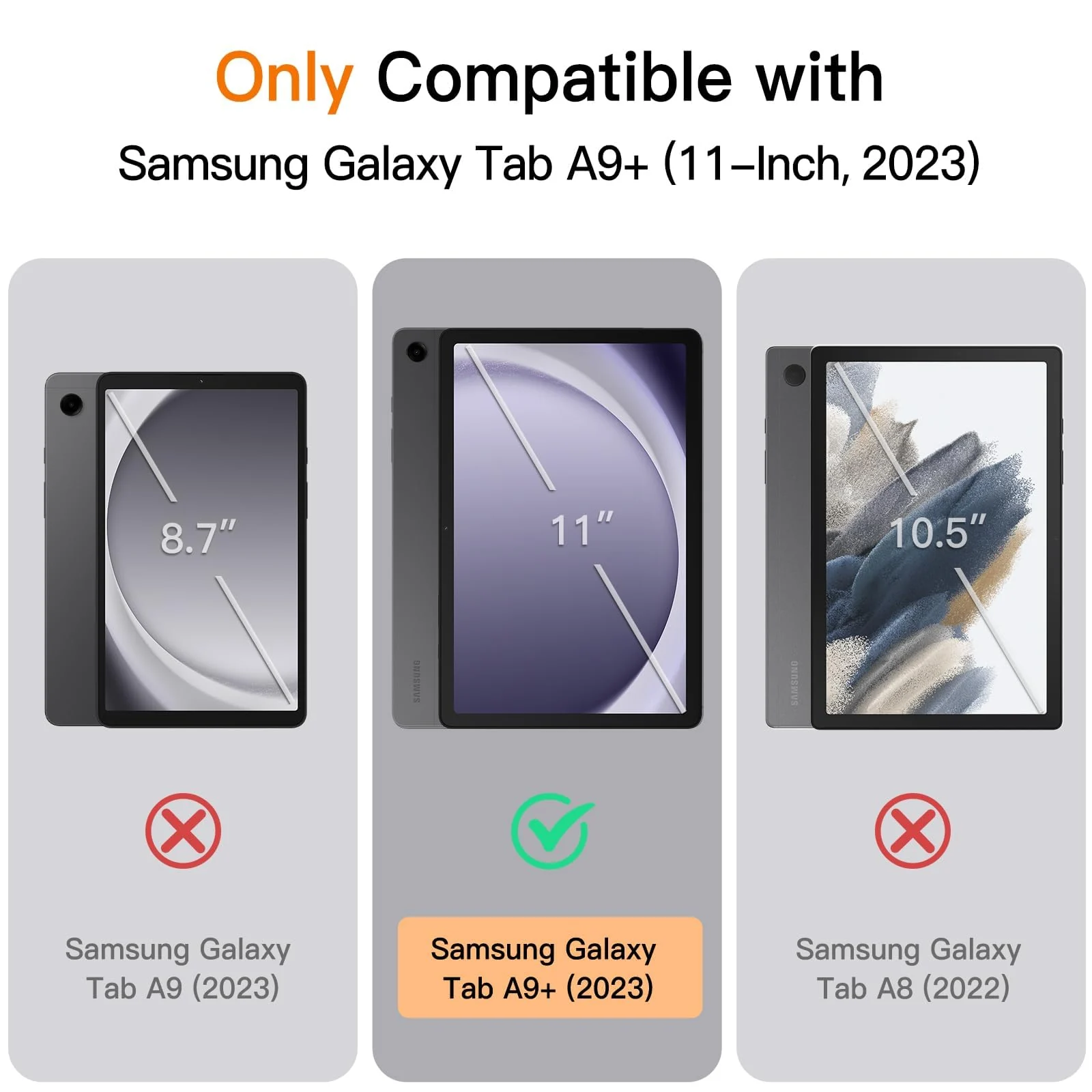DL3 Mobilak Samsung Galaxy Tab A9+/ A9 Plus Case 11 inch 2023 (SM-X210/X216/X218) with Pen Holder, Soft TPU Back Trifold Stand Protective Smart Cover Flip, Auto Wake&Sleep - Black