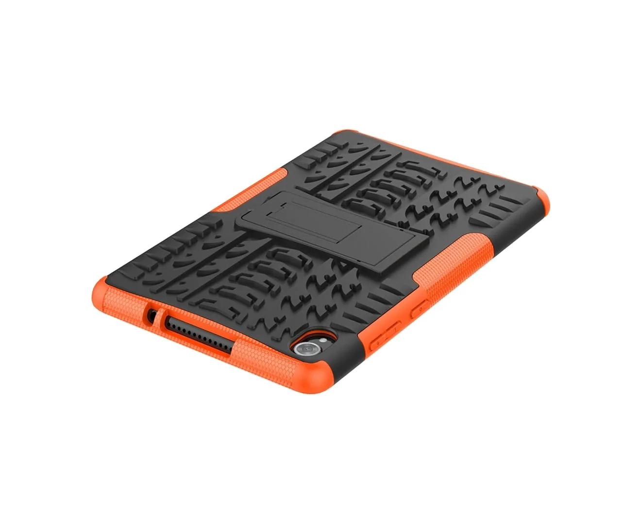 DL3 Mobilak Case For Lenovo Tab M8 4th Gen 2023/3rd Gen 2022/HD LTE 2021/Tab M8 HD/Tab M8 FHD 2019 8.0 inch, Hybrid Rugged Armor Heavy Duty 2 in 1 TPU + PC Dual Layer Case with Kickstand - Orange