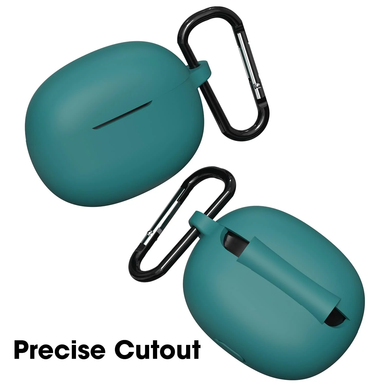 DL3 Mobilak Silicone Case Compatible with realme Buds T100 Earbuds, Soft Silicone Protective Case Cover, Shockproof Sleeve with Carabiner - Green