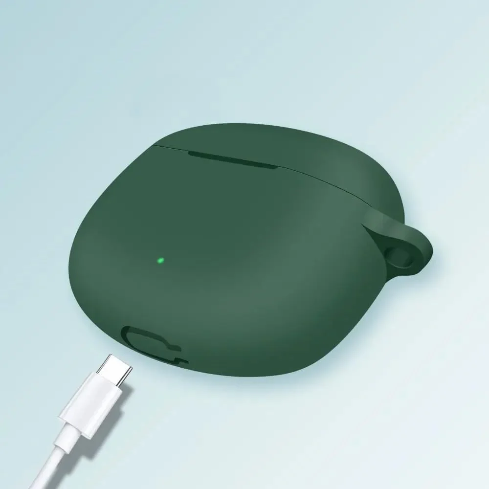 DL3 Mobilak Silicone Case Compatible with Honor Earbuds X6, Soft Silicone Protective Case Cover, Shockproof Sleeve with Carabiner For Honor Earbuds X6 - Green