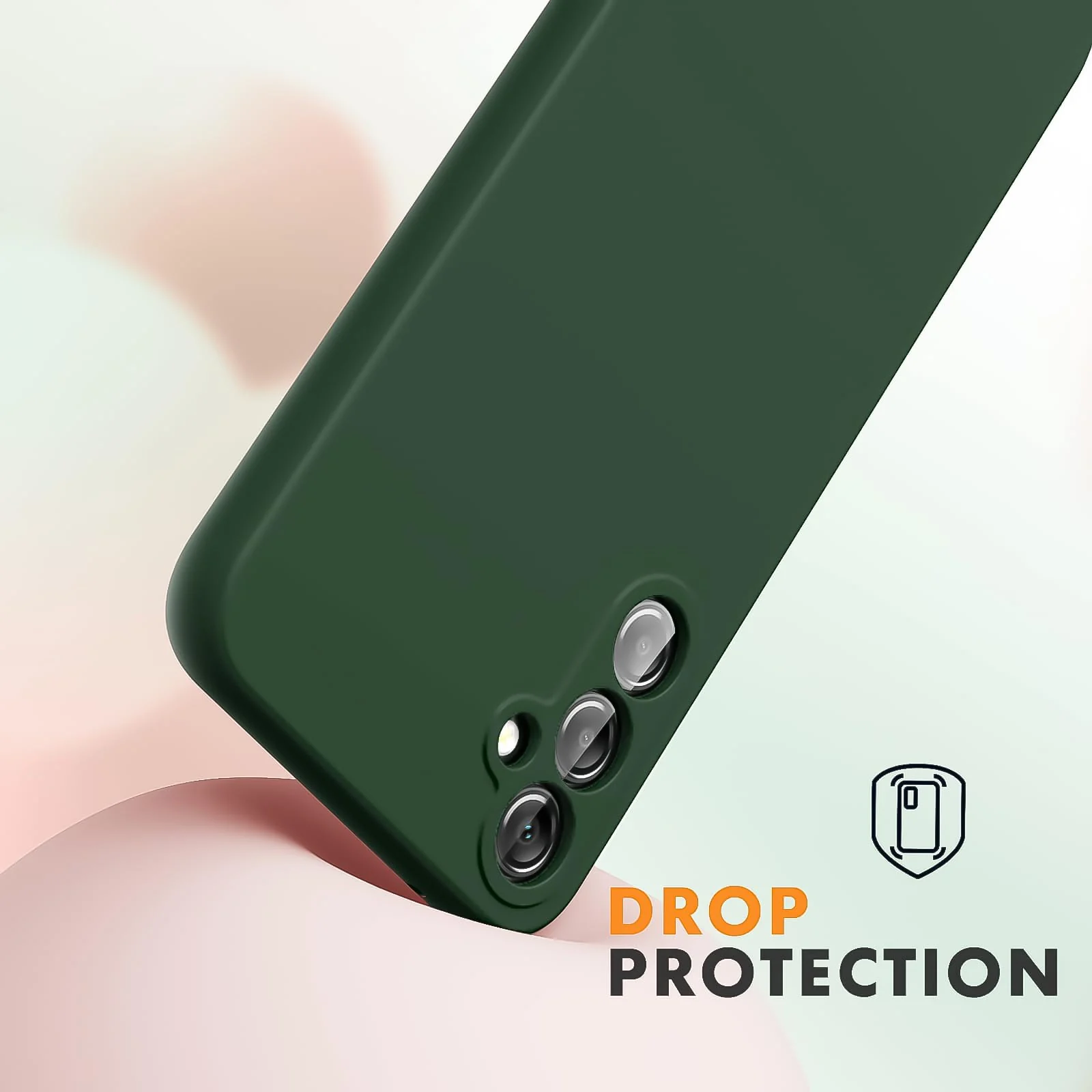 DL3 Mobilak Soft Silicone Protective Case for Samsung Galaxy A34 4G / 5G with Microfiber Lining and Shockproof Design - Green