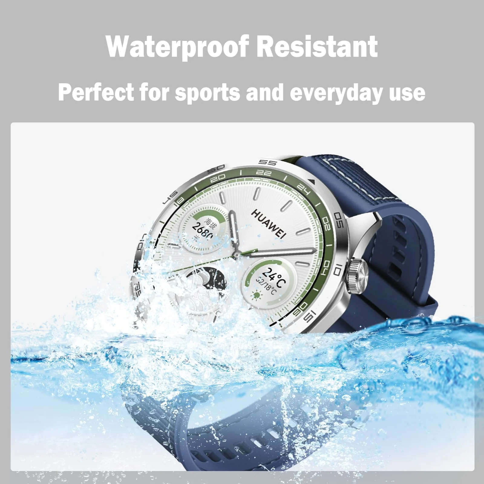 DL3 Mobilak 22mm Sport Band for Samsung Galaxy Watch 3 45mm/Watch 46mm/Gear S3/Huawei watch GT4 GT3 46MM/Huawei Watch 3/4/GT2E/GT2 Pro/GT GT2 46MM/Amaz fit GTR 4/3/3Pro/2/2e, Soft Silicone Nylon Wrist Strap - Blue