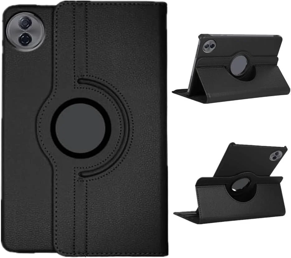 DL3 Mobilak Protective Cover for Honor Pad 10 12.1 inch 2025, 360° Rotatable Smart Stand, Leather Folio Flip Cover with Multi-Angle Viewing, Auto Wake Sleep - Black
