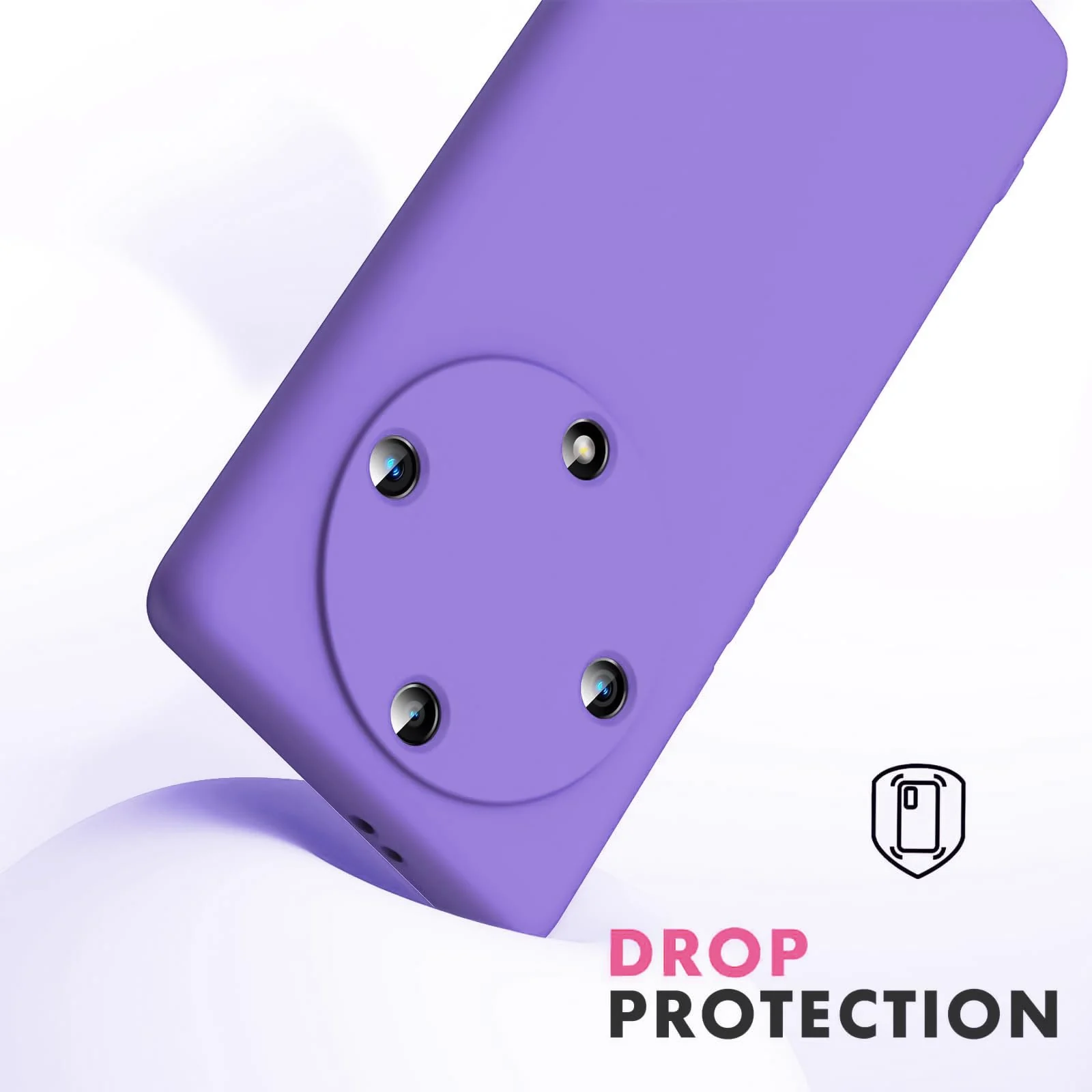DL3 Mobilak Soft Silicone Protective Case for Honor X9a with Microfiber Lining and Shockproof Design - Light Purple