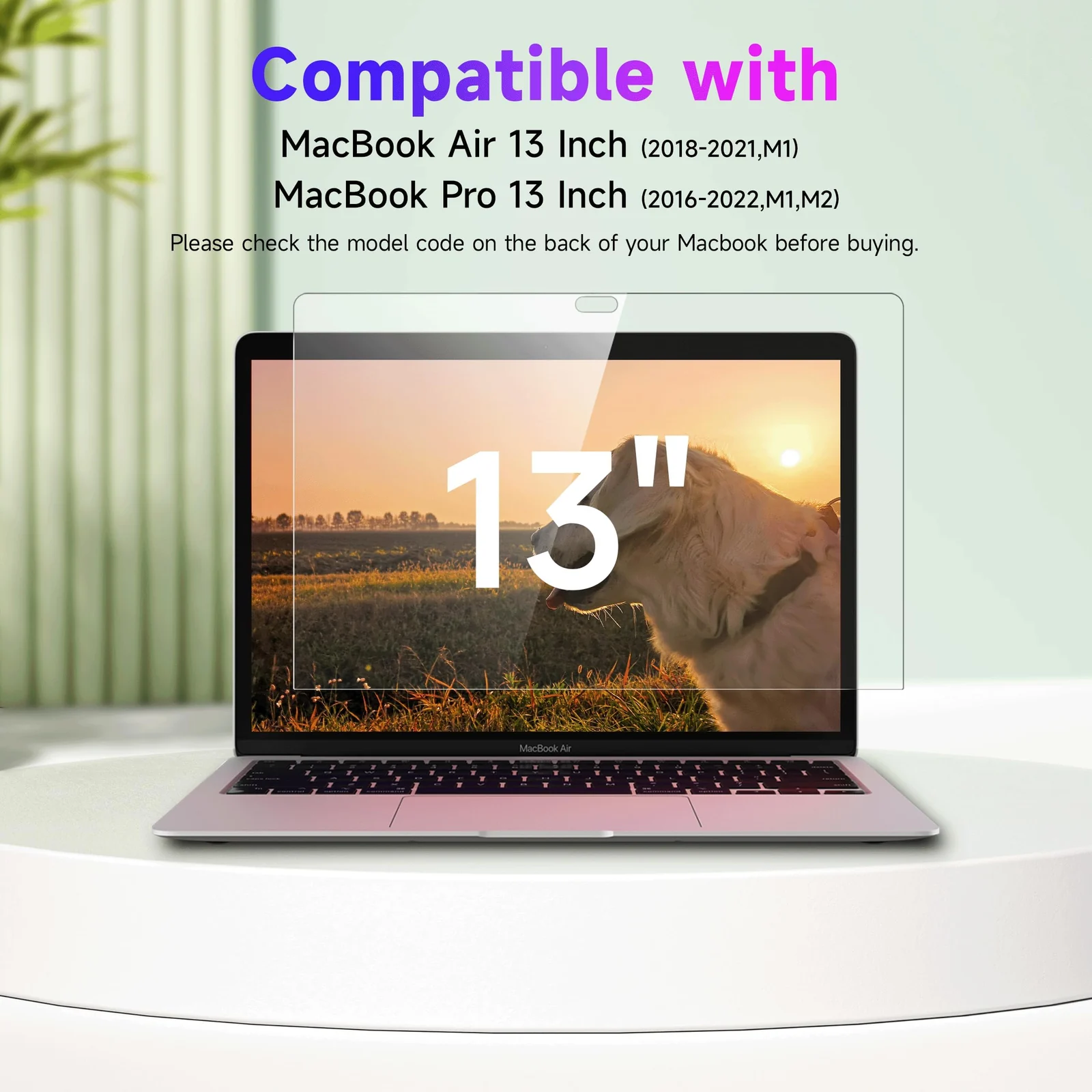 DL3 Mobilak Screen Protector For MacBook Pro 13 inch (2016-2022 / M1, M2) and MacBook Air 13 inch (2018-2021 / M1) Glare Reducer, Anti Fingerprint Laptop Screen Protector - Clear