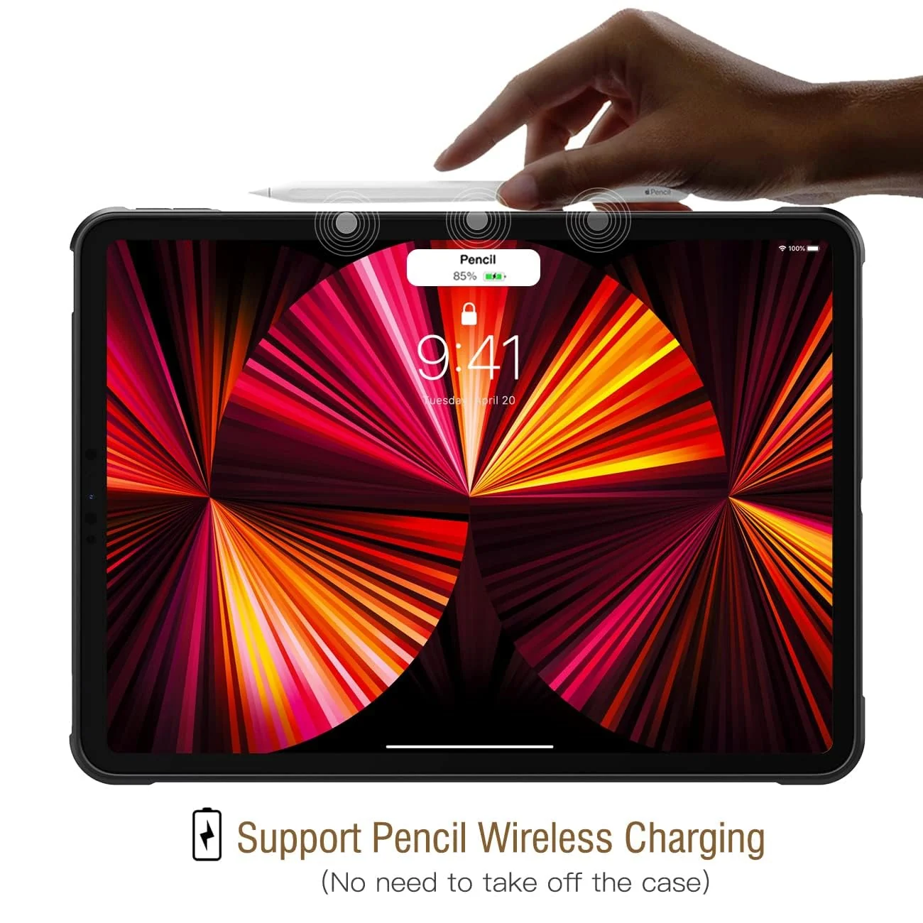 DL3 Mobilak Case for iPad Pro 11 Inch (2022/2021/2020 Model, 4th/3rd/2nd Generation), iPad Air 5/4 (10.9-Inch) Case Clear, iPad Case Slim Transparent Hard PC Back Cover TPU Frame Shell - Black