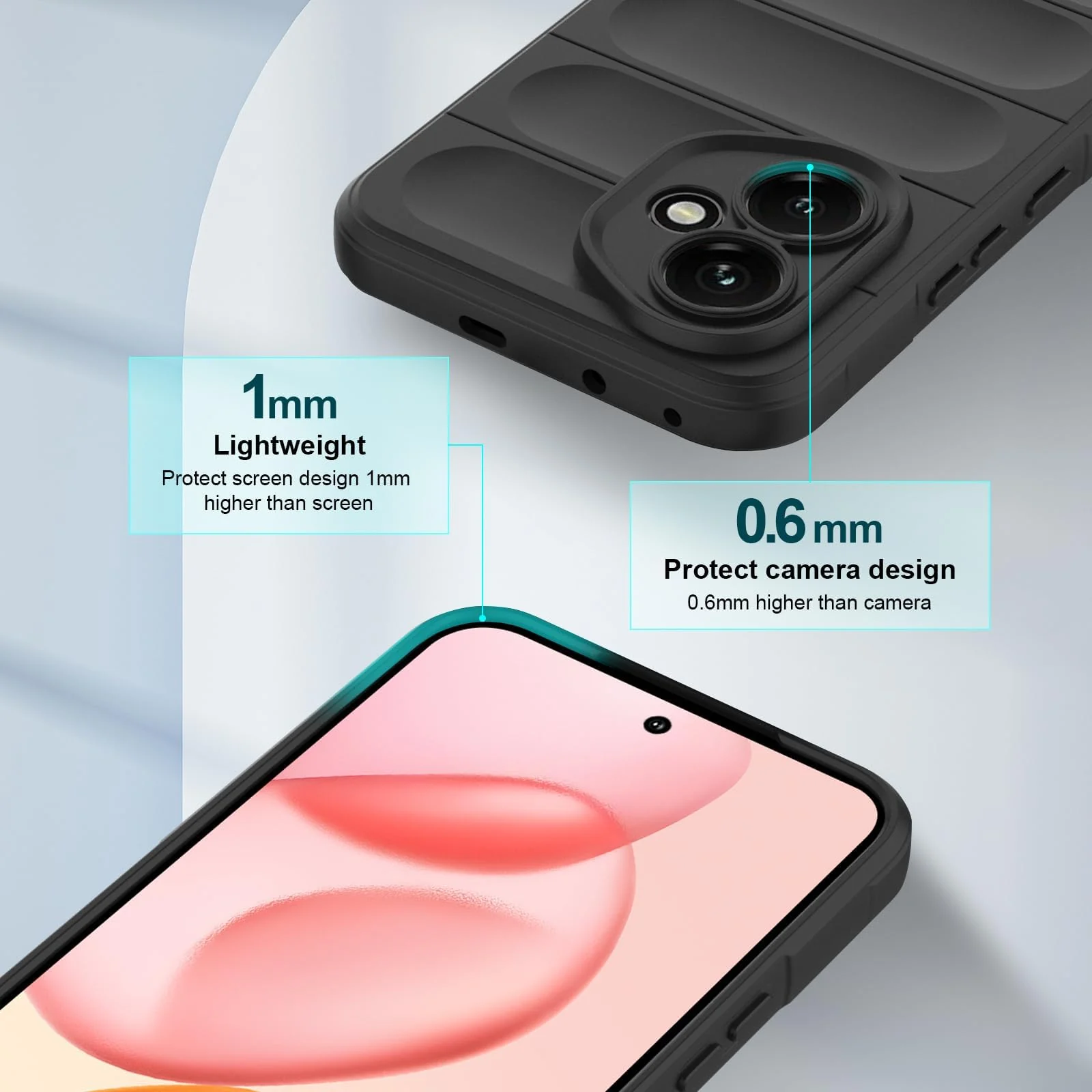 DL3 Mobilak Rugged Protective Case for Honor 400 5G, Camera protection, Shock-absorbing protection, Non-slip grip - Black