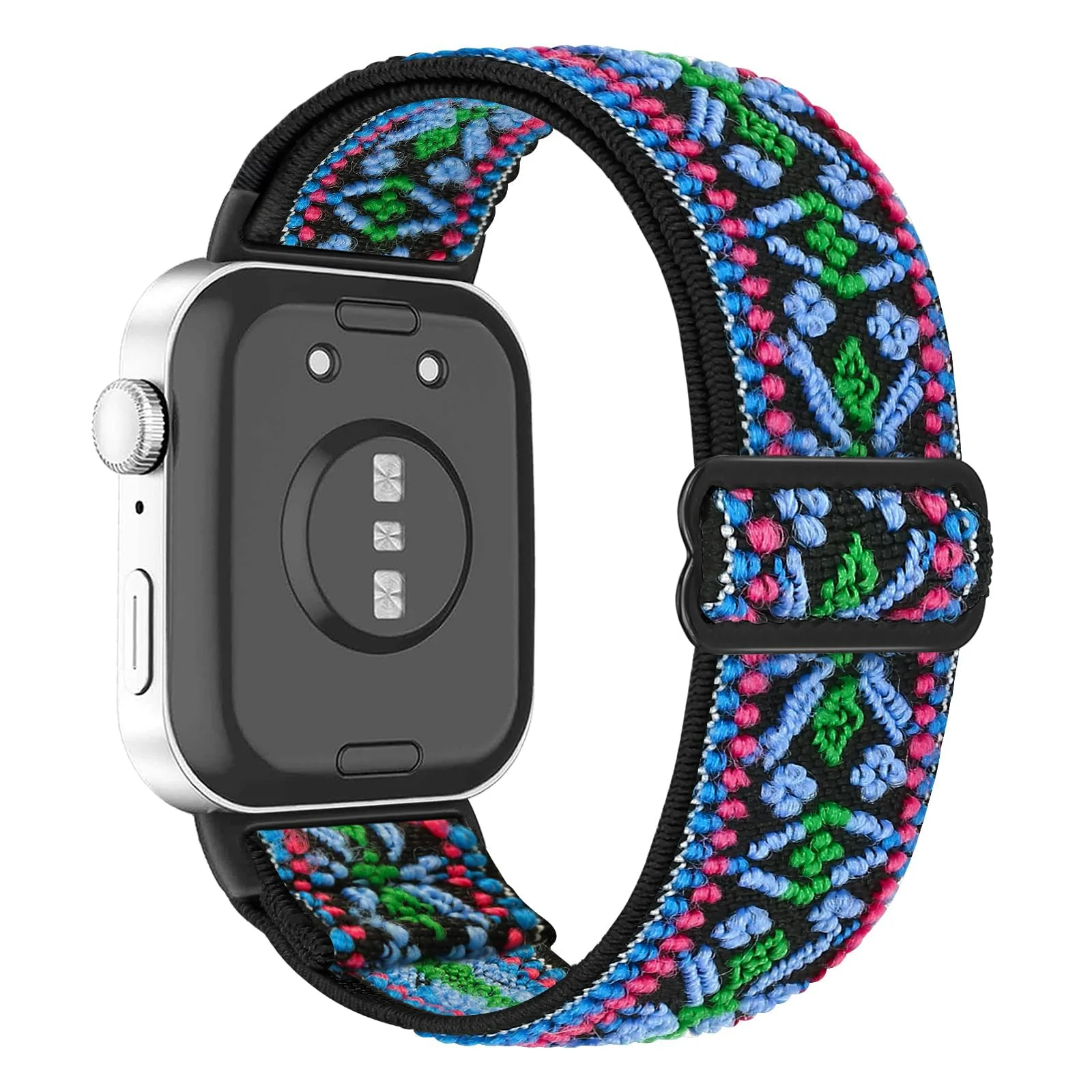 DL3 Mobilak Nylon Strap Compatible with Huawei Watch Fit 4 / Fit 4 Pro/Fit 3, Soft Elastic Nylon Straps, Adjustable Stretchy Sports Bracelets Wristbands, Breathable Water-Resistant for Women Men - Blue Green