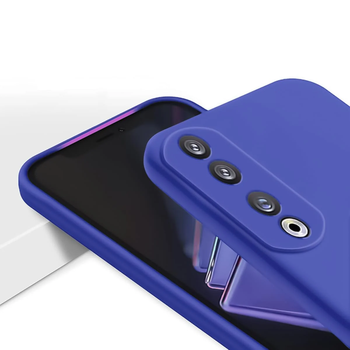 DL3 Mobilak Silicone Protective Case for Honor 90, Shock-absorbing protection, Scratch-resistant surface, Soft microfiber lining - Light Blue