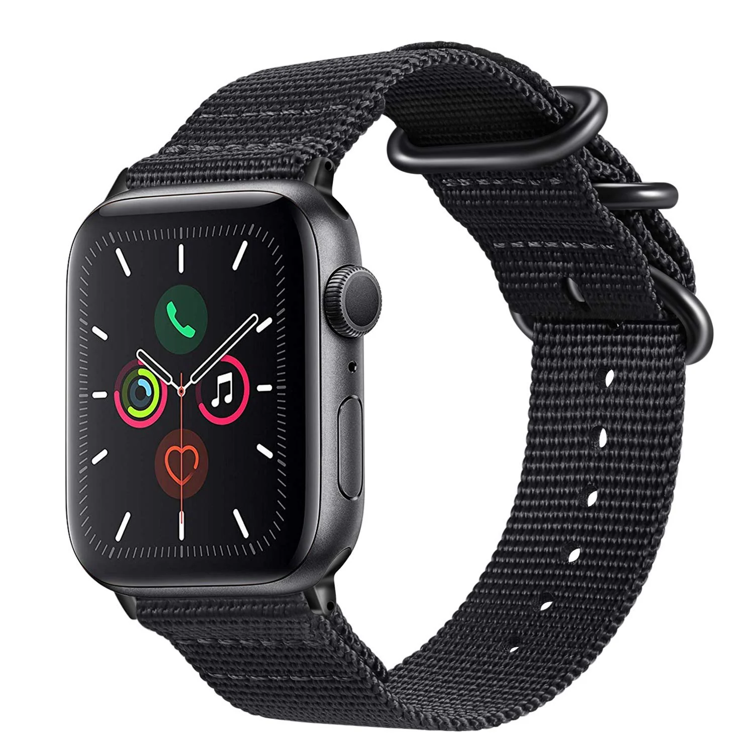 42MM/44MM/45MM/49MM — DL3 Mobilak Nylon Solo Loop Stretchy Straps For Apple Watch Band 49mm 45mm 44mm 42mm 41mm 40mm 38mm, Elastic Wristbands for iwatch Series 8 Ultra 7 6 5 4 3 2 1 Se (B. , 42MM/44MM/45MM/49MM) - B.Black