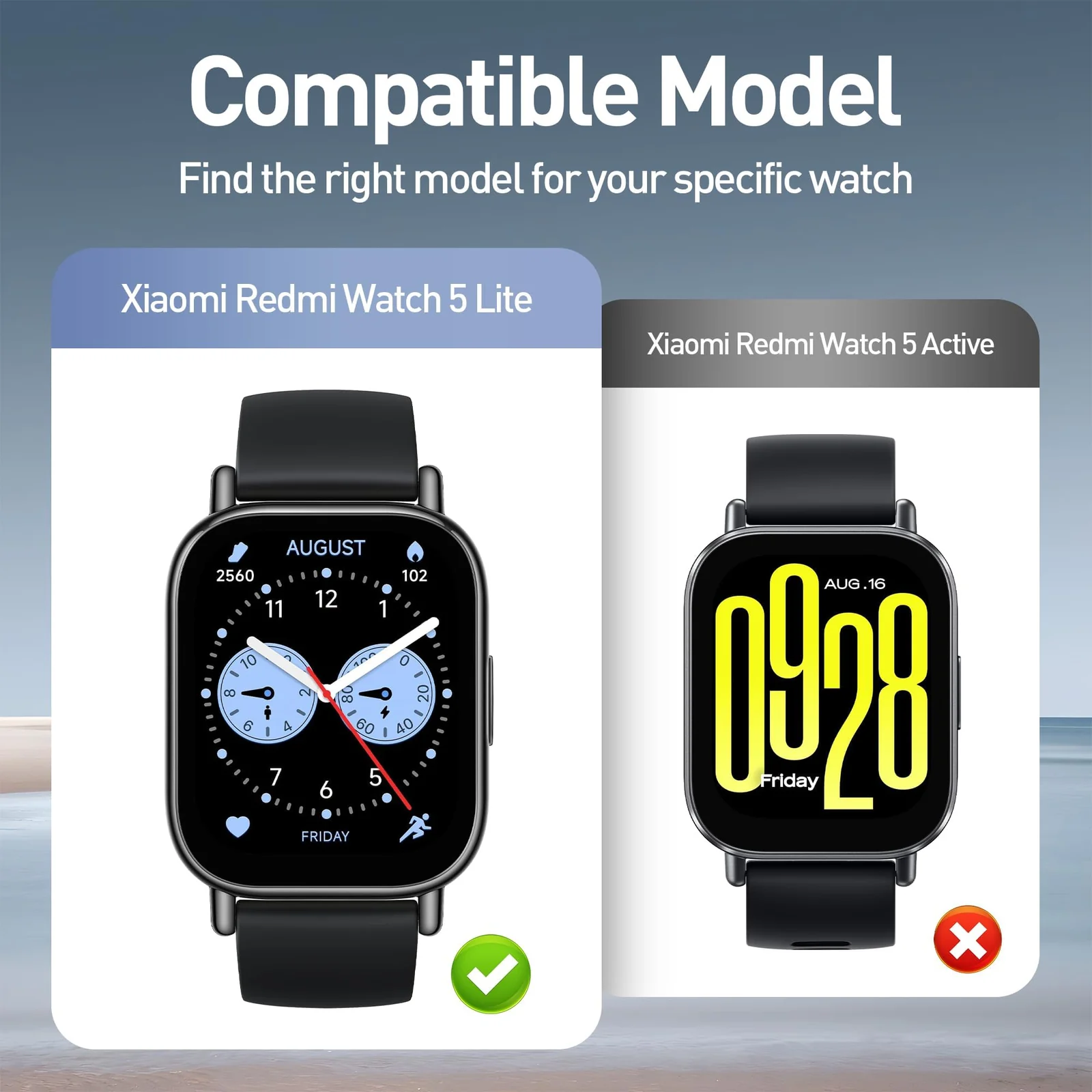 DL3 Mobilak for Xiaomi Redmi Watch 5 Lite Case Screen Protector, [Looks Like iWatch Ultra Case] Built-in Tempered Glass Screen Unique Design Case Cover for Redmi Watch 5 Lite - Clear