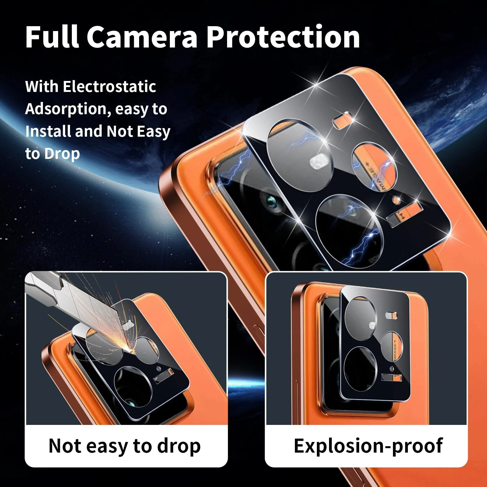 DL3 Mobilak realme GT 7 Pro/GT7 Pro 5G Camera Lens Protector Tempered Glass Screen Protector HD [Full Coverage][Anti-Scratch] Drop Protection Ultra Clear/Thin Lens Protector Case - Black