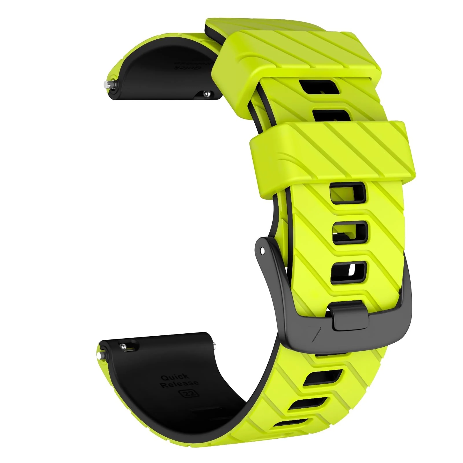 DL3 Mobilak Silicone Sport Band 22MM Strap For Xiaomi Redmi Watch 5 Active/5 Lite/Samsung Galaxy Watch 3 45mm/Watch 46mm/Gear S3/Huawei watch GT5 GT4 GT3 GT2 GT 46MM/GT2E/GT3 Pro/GT 5 Pro - Lime/black