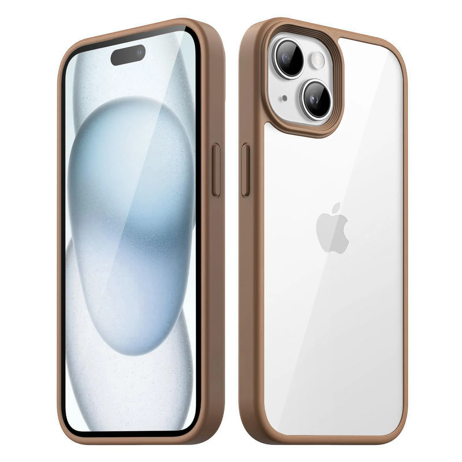 DL3 Mobilak Clear TPU Case for iPhone 13 / iPhone 14 6.1-Inch, Shock-absorbing protection, Non-slip grip, Raised edges around the screen and camera - Desert