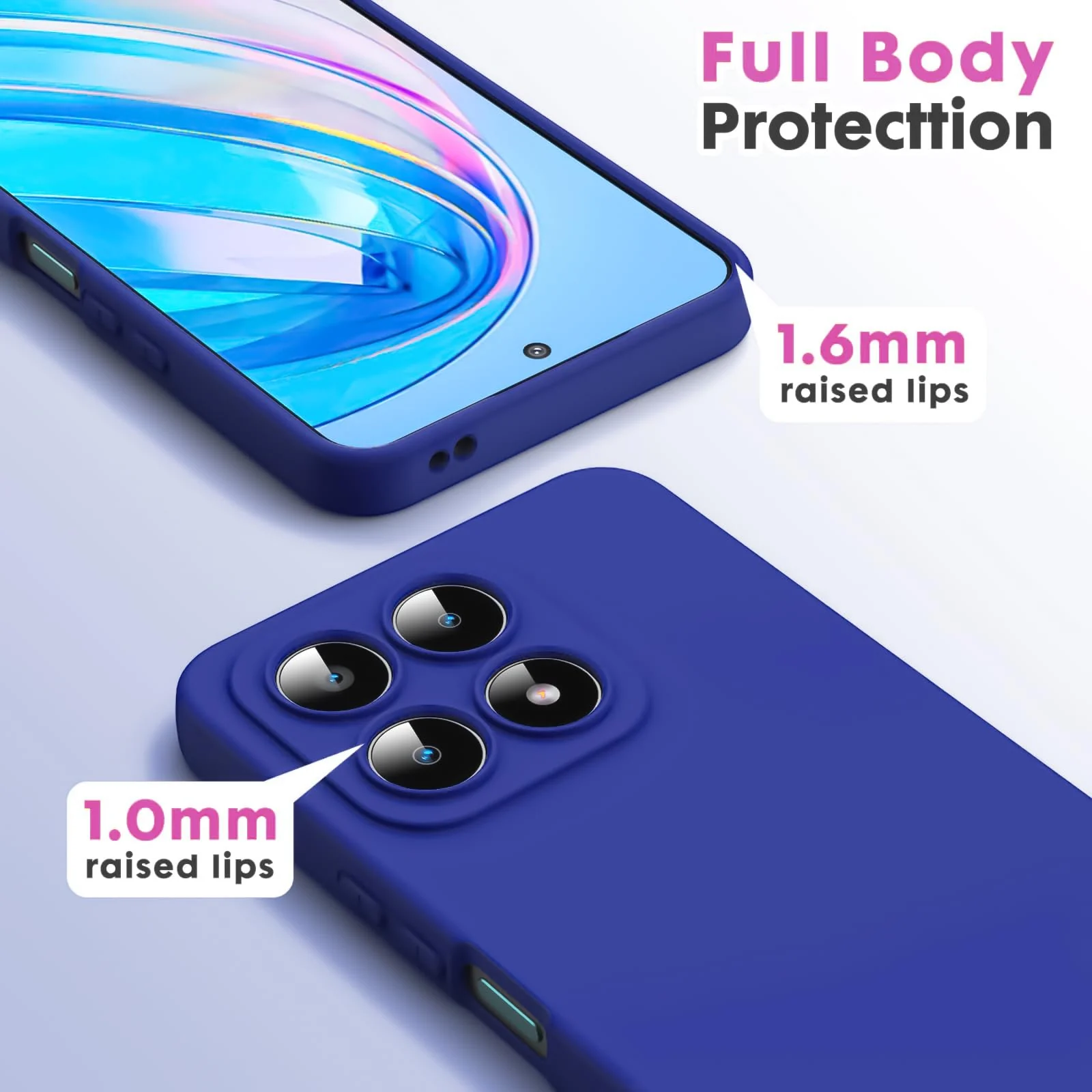 DL3 Mobilak Liquid Silicone Protective Case with Soft Microfiber Lining with Full Camera Protection for Honor X8A - Pepsi