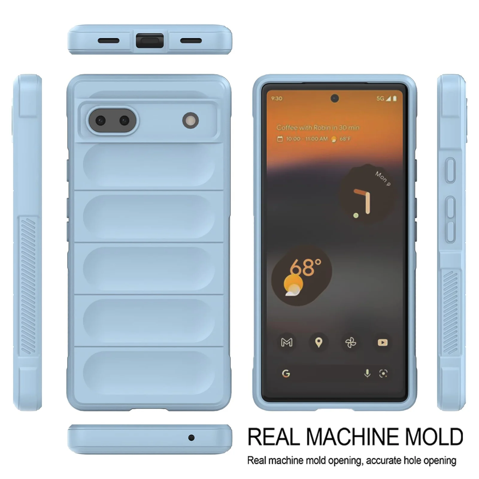 DL3 Mobilak Soft Silicone Protective Case for Google Pixel 6A with Camera Protection and Shockproof Design - Baby Blue