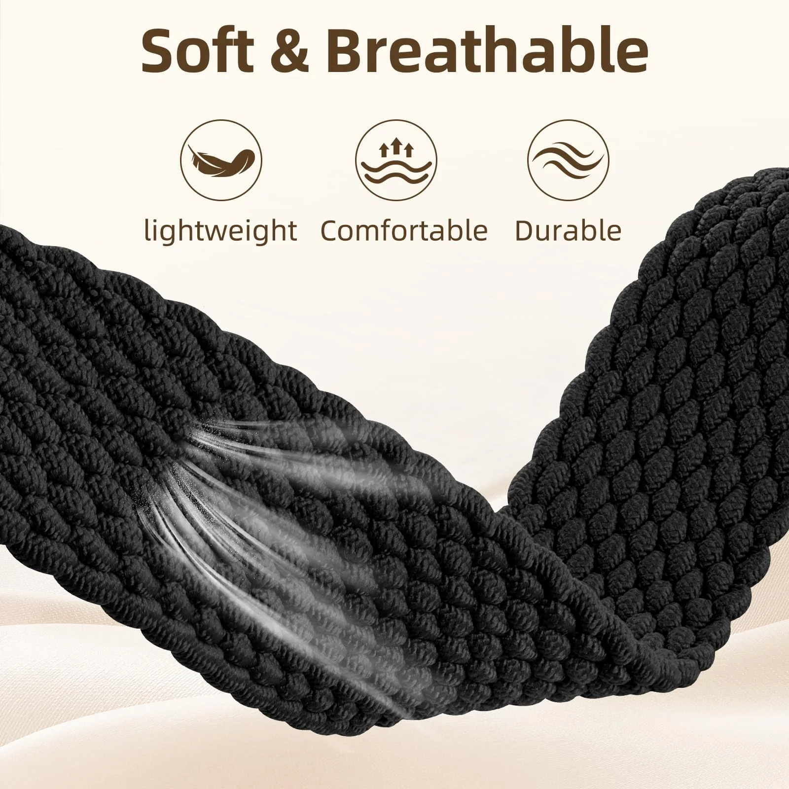 DL3 Mobilak Sport Solo Loop Compatible with Apple Watch Band 42mm 44mm 45mm 46mm 49mm for Women Men, Magnetic Strap Stretchy Braided Wristband for iWatch Series 11 10 9 8 7 6 5 4 3 Ultra 3 2 1 SE SE2 - Black