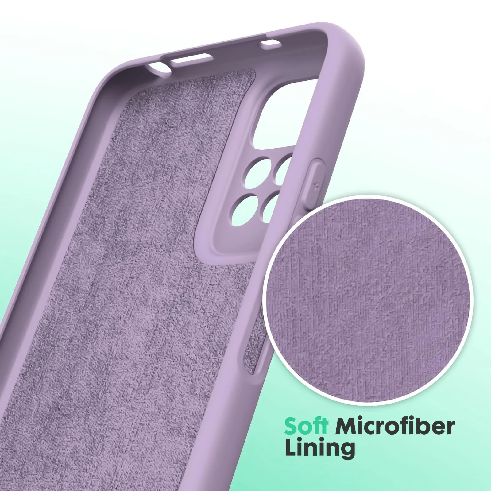 DL3 Mobilak Liquid Silicone Protective Case with Soft Microfiber Lining with Full Camera Protection for Xiaomi Redmi Note 12 Pro 4G / Redmi Note 11 Pro 4G&5G - Lavender