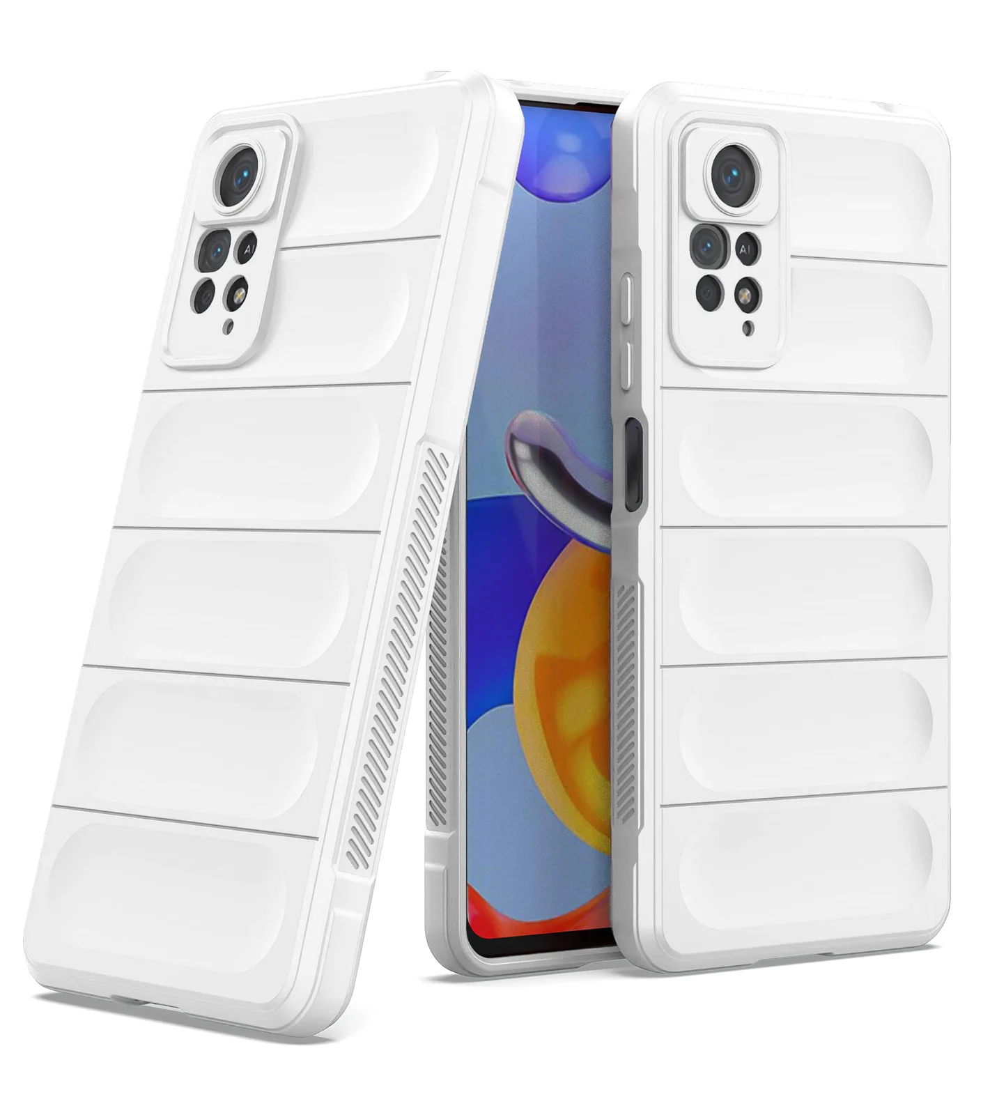 DL3 Mobilak Flexible Silicone and TPU Protective Case with Camera Protection for Xiaomi Redmi Note 11 4G / Note 11S - White