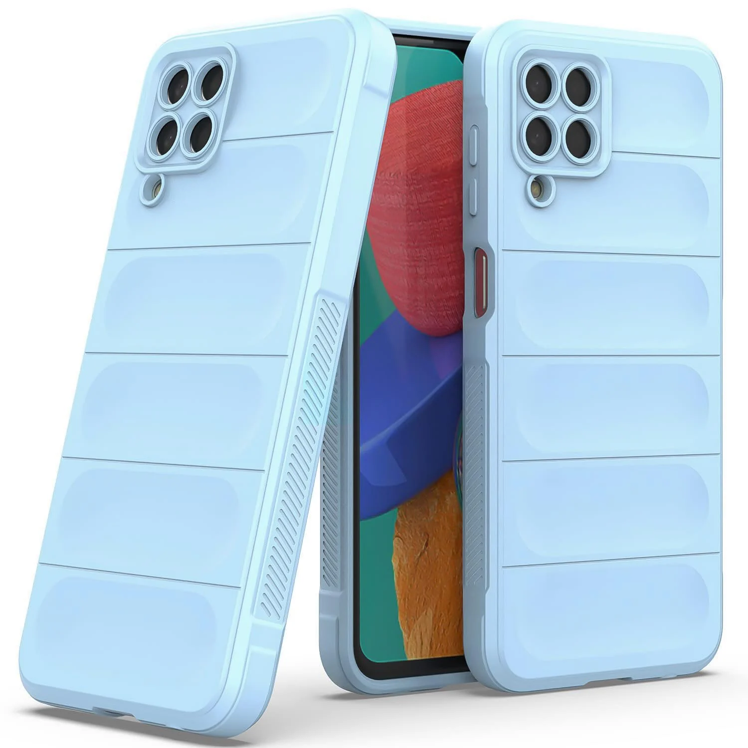 DL3 Mobilak Flexible Silicone and TPU Protective Case with Camera Protection for Samsung Galaxy M33 5G - Baby Blue