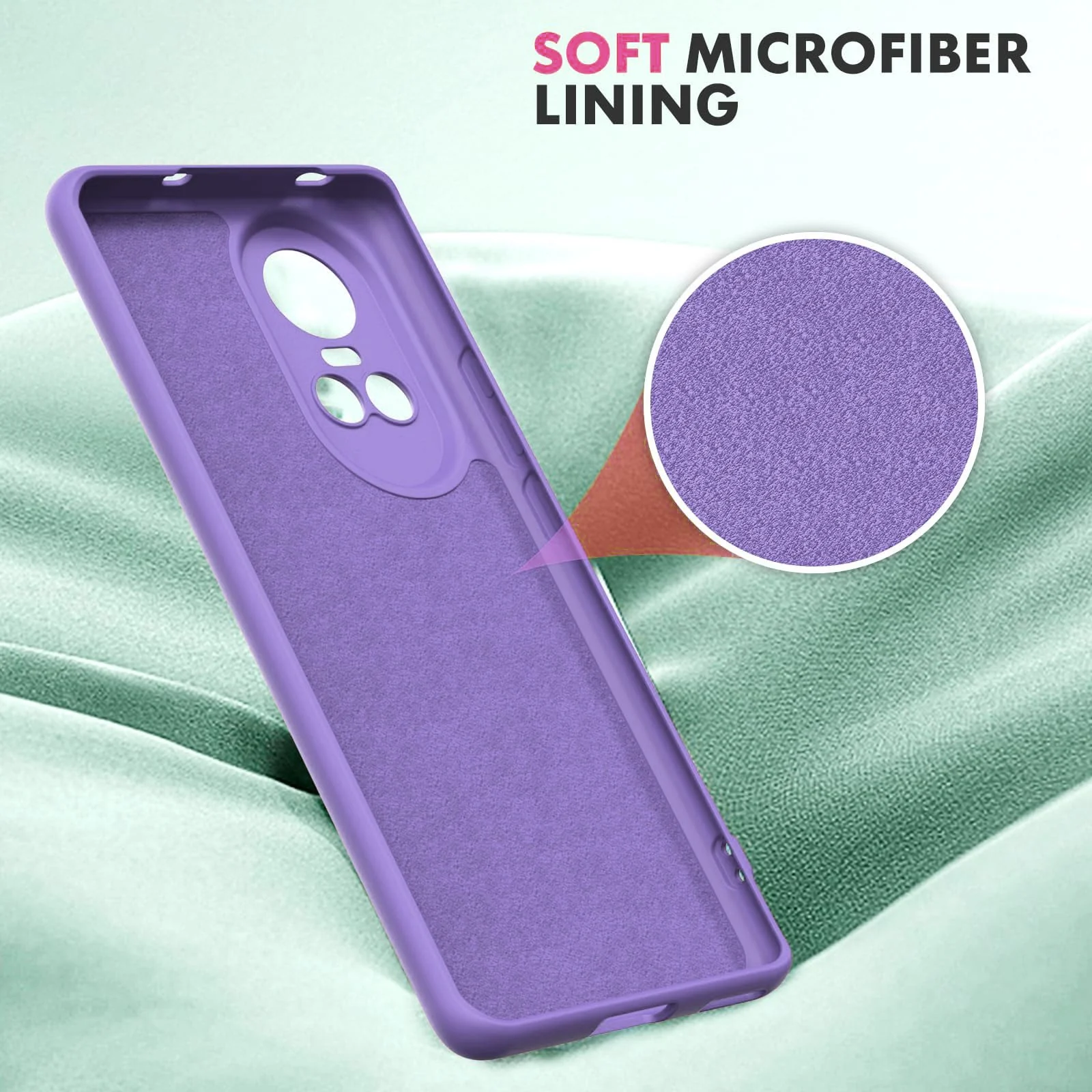 DL3 Mobilak OPPO Reno 10 Case, Soft Flexible Liquid Silicone Gel Rubber Bumper Cover, Full Body Shockproof Protective Phone Case - Light Purple