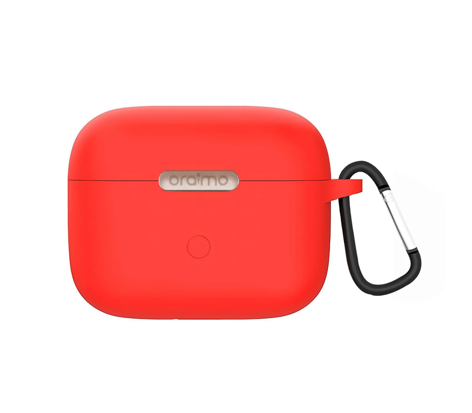DL3 Mobilak Silicone Case Compatible with Oraimo Freepods PRO Earbuds, Soft Silicone Protective Case Cover, Shockproof Sleeve with Carabiner - Red