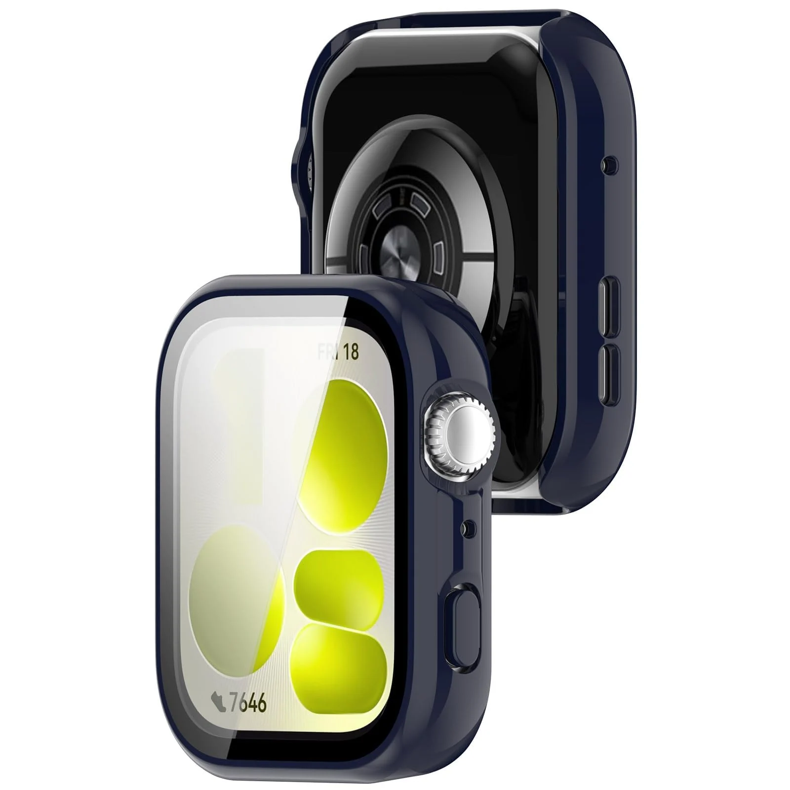 DL3 MOBILAK Full-Coverage Watch Case with Tempered Glass for Huawei Watch Fit 5, Blue