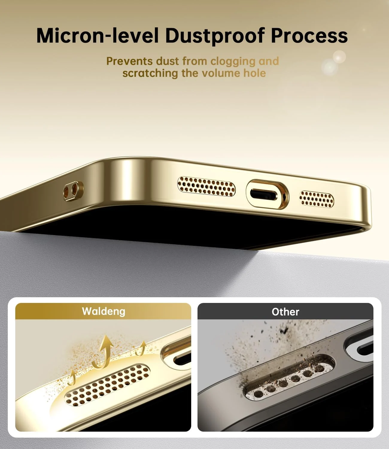 DL3 MOBILAK Case for iPhone 13 Pro (6.1 Inch) Compatible with MagSafe, with Camera Lens Protector, Magnetic Clear Case Slim Plated Protective Case - Gold