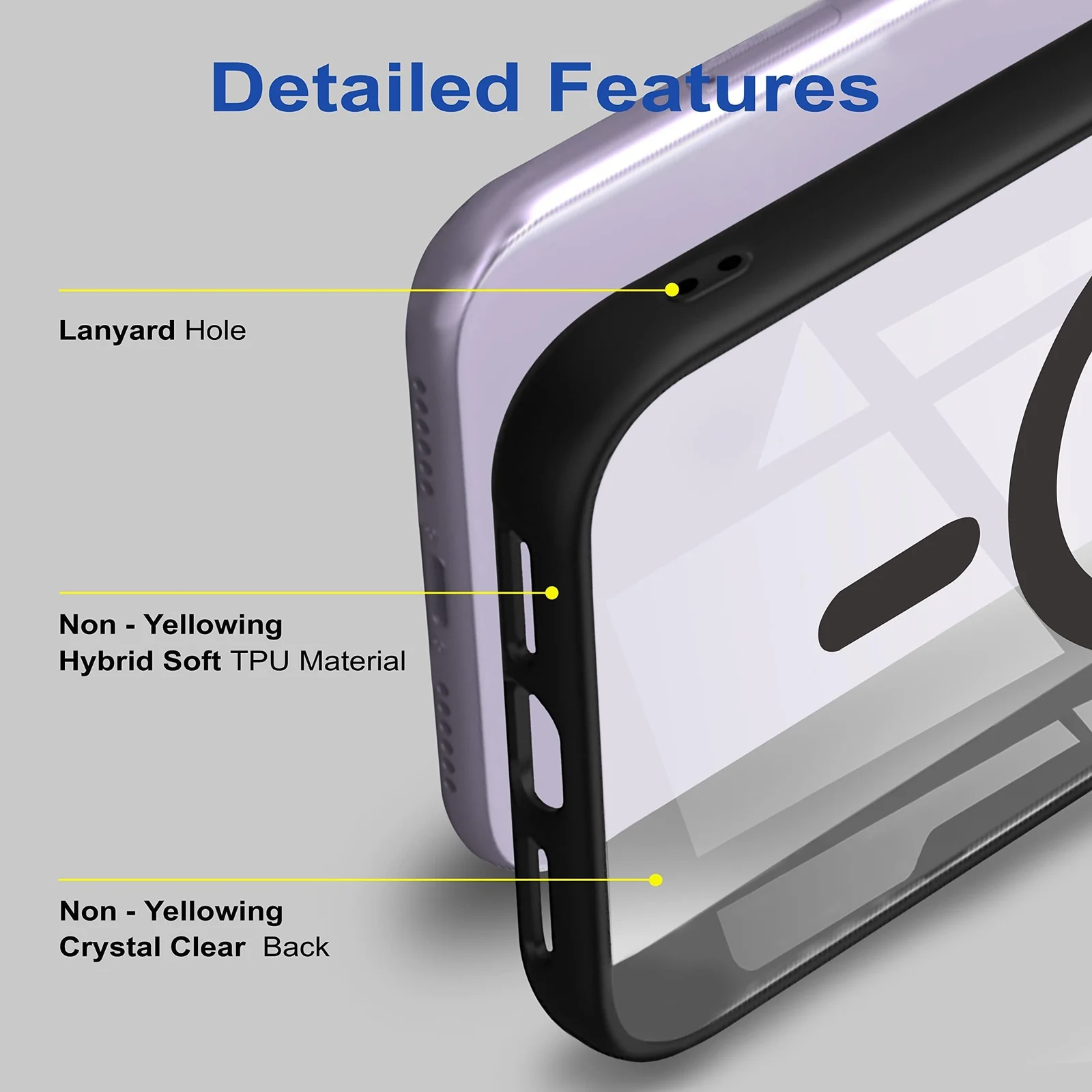 DL3 Mobilak Clear MagSafe-Compatible Magnetic Case for iPhone XS Max with Camera Protection and Shockproof Design - Black