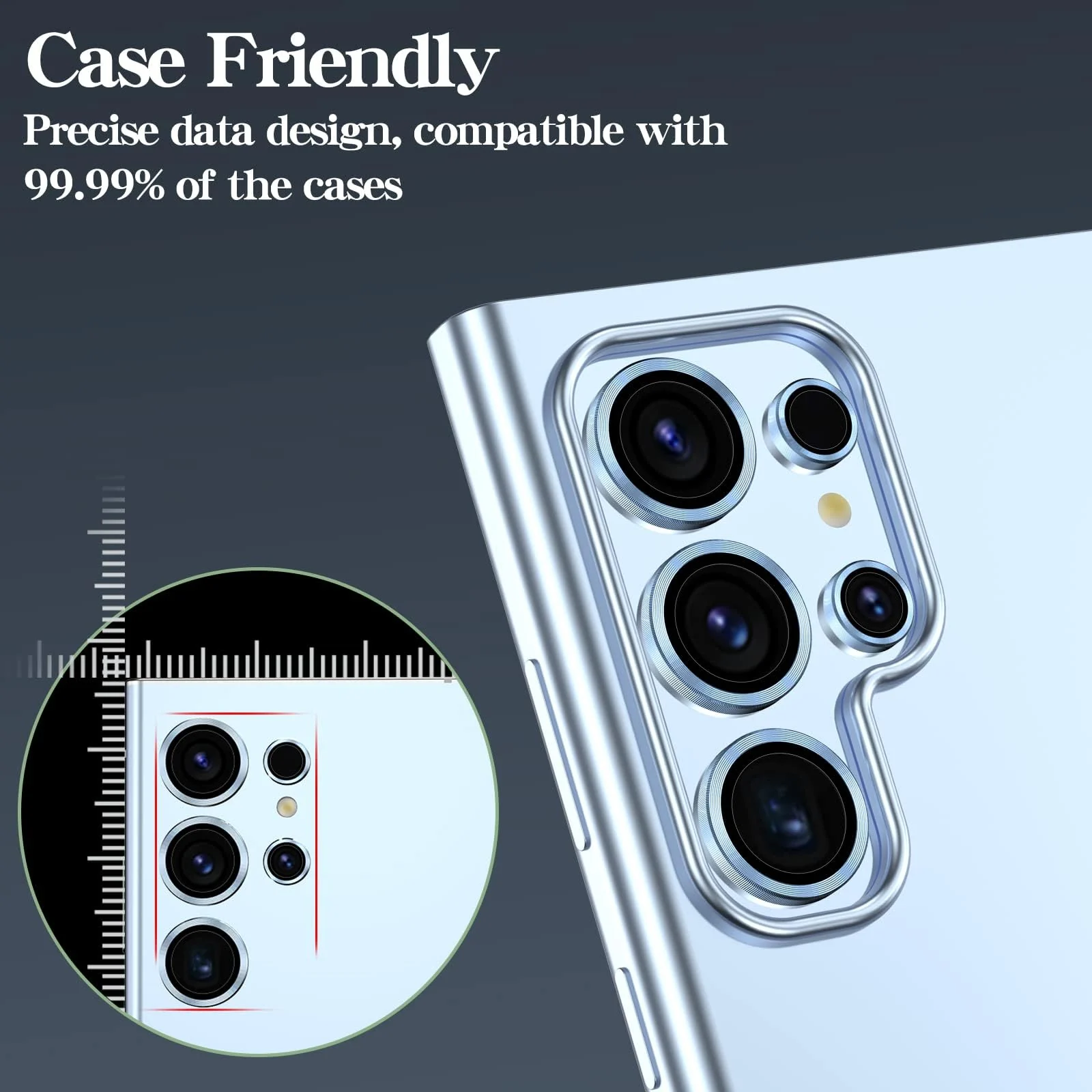 DL3 Mobilak Camera Lens Protector for Samsung Galaxy S23 Ultra, Camera protection, Shock-absorbing protection, Scratch-resistant surface - Blue