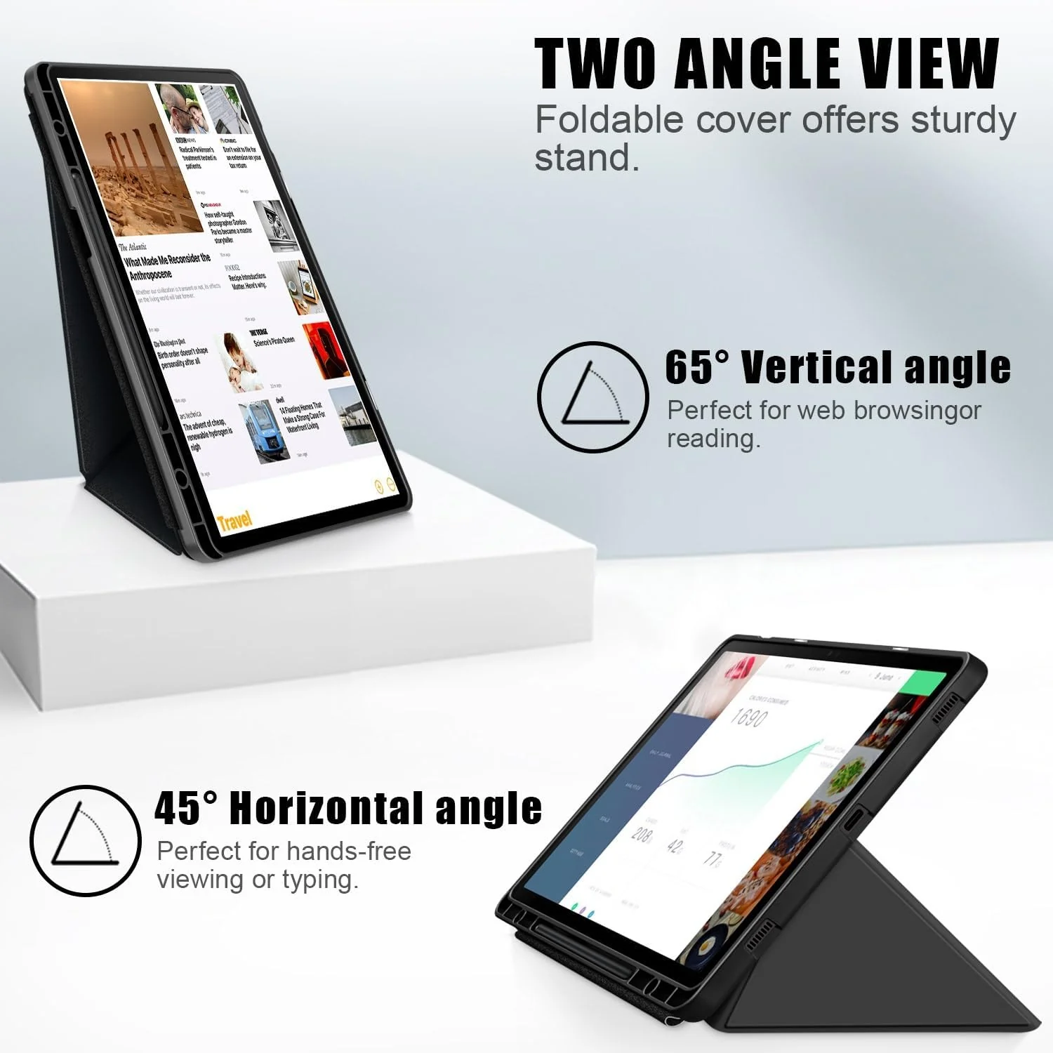 DL3 Mobilak For Samsung Galaxy Tab S8+ Plus 2022 / S7 FE 2021 / S7+ Plus 2020 12.4-Inch Case, Smart Stand, Pencil Holder, Shockproof Slim Lightweight Leather Cover, Modern Abstract Design - Black
