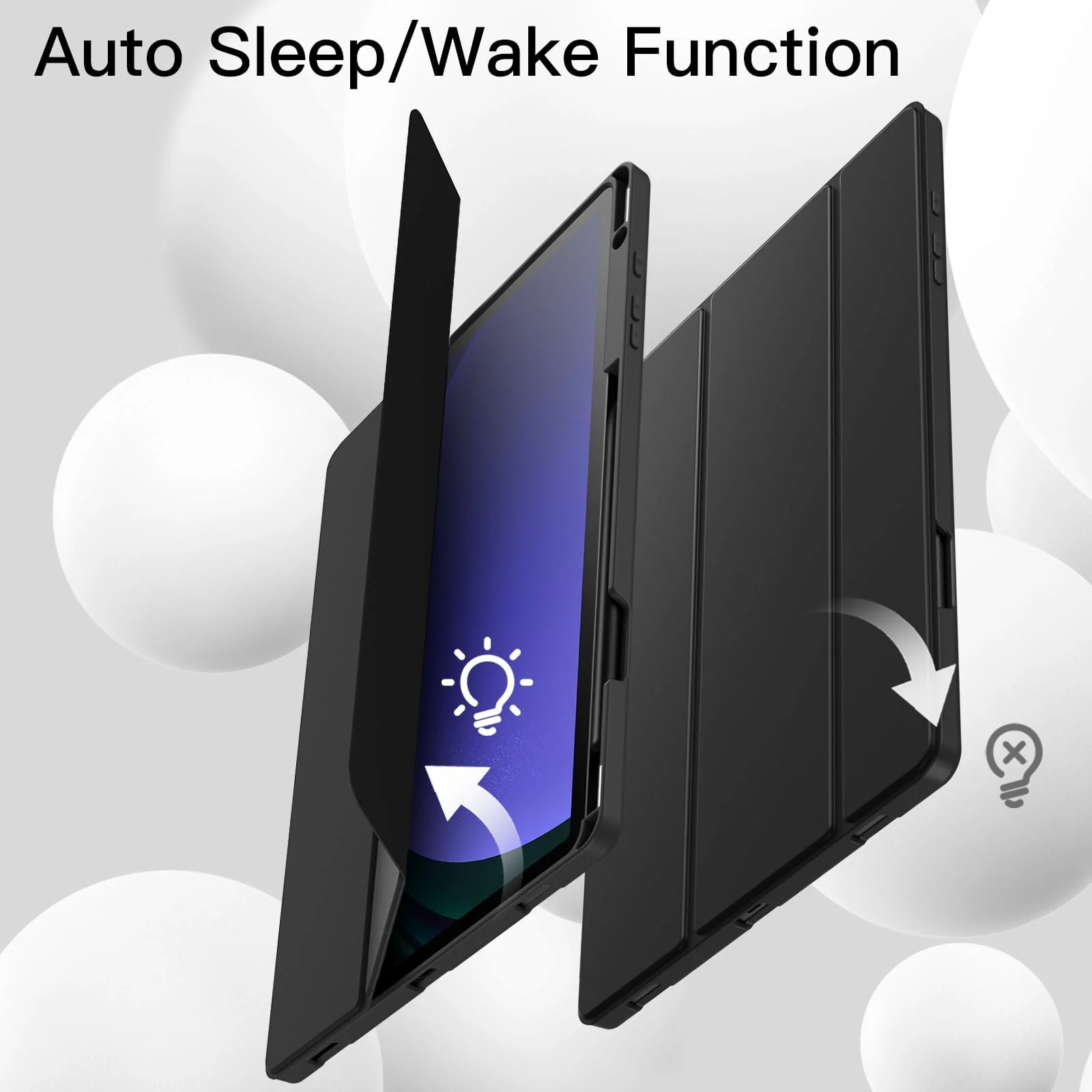 DL3 Mobilak Xiaomi Pad 6/Pad 6 Pro Case with Pen Holder 11.0 inch 2023, Soft TPU Back Trifold Stand Protective Smart Cover Flip for Xiaomi Pad 6/Pad 6 Pro, Auto Wake&Sleep - Black