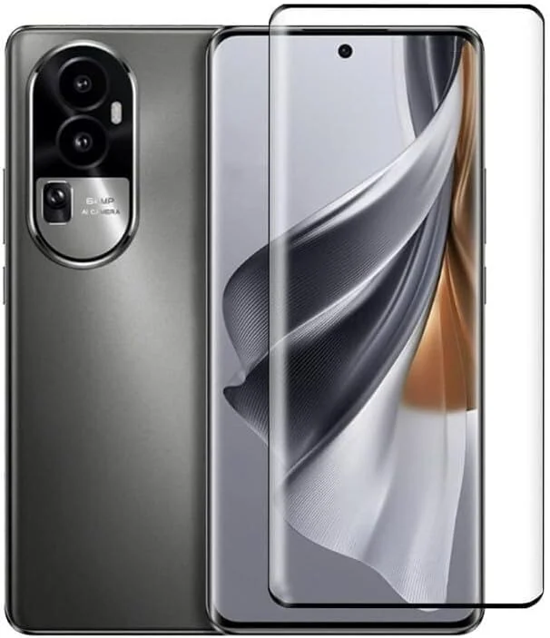 DL3 Mobilak Full Curved 5D Glass Screen Protector Full Glue For OPPO Reno 10 5G- Black - Clear